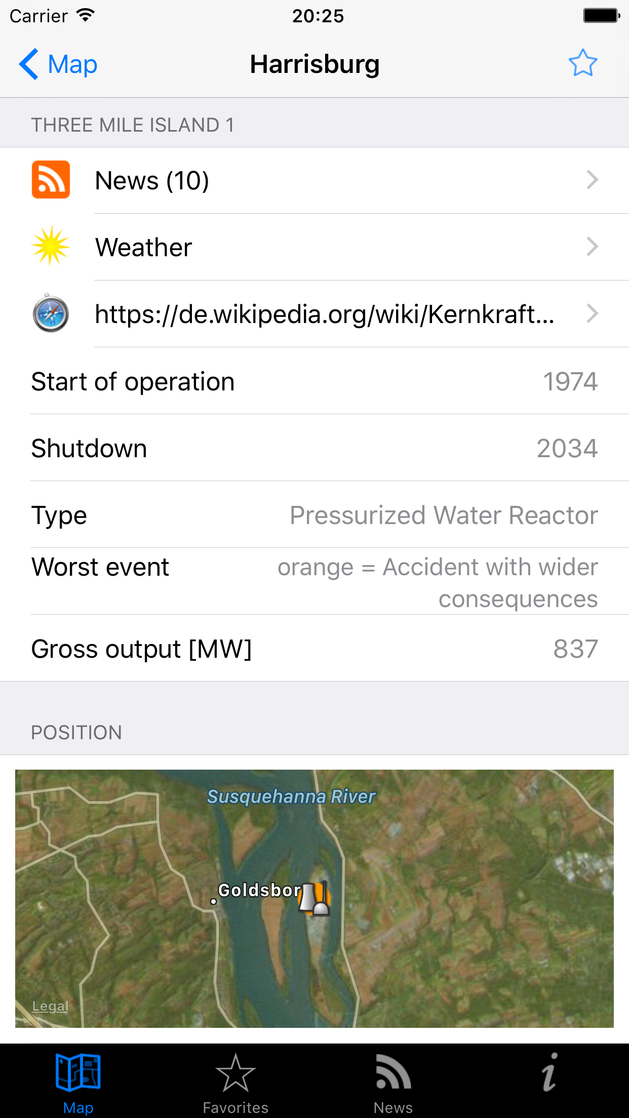 Captura de ecrã 2 da app Nuclear Power Plants - Atomkraft