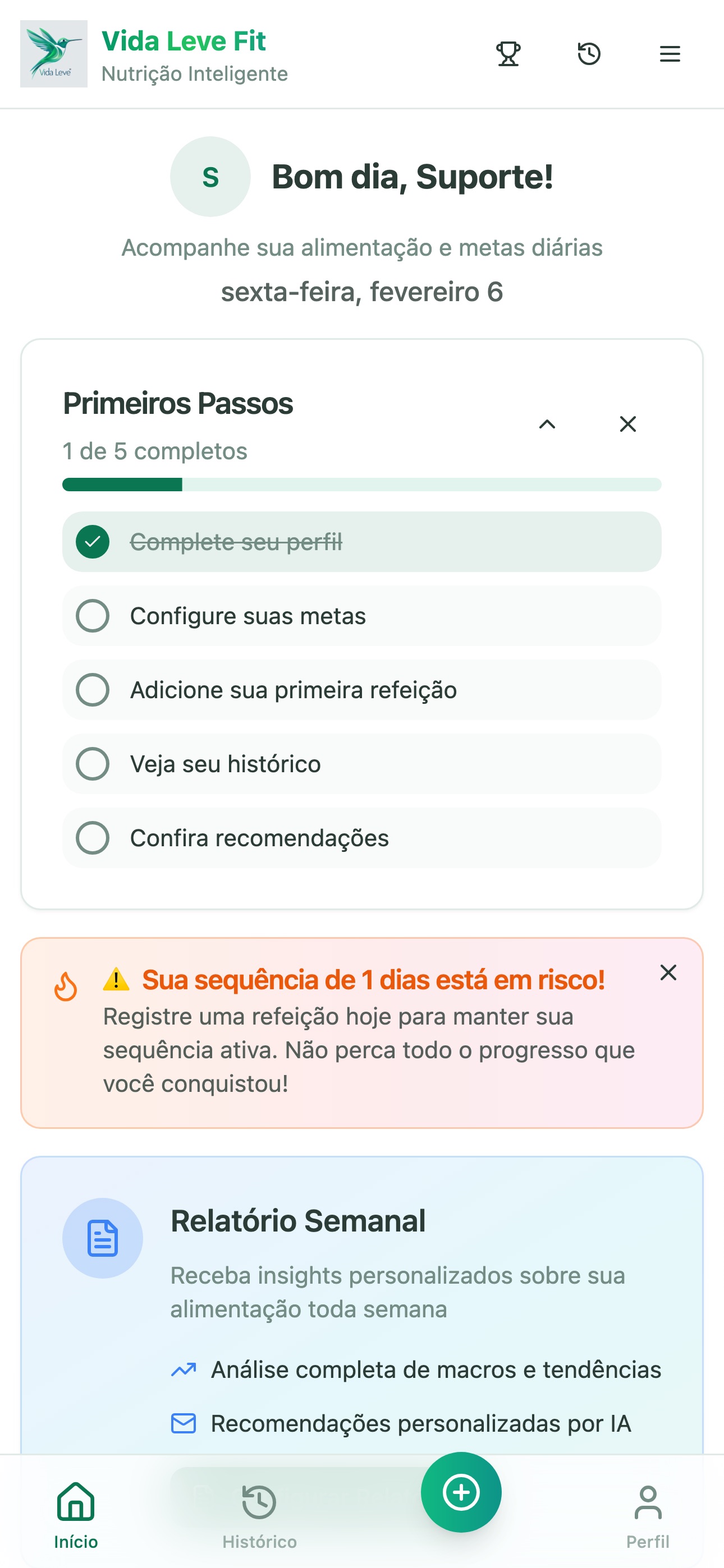 Captura de ecrã 1 da app Vida Leve Fit: Dieta e Saúde