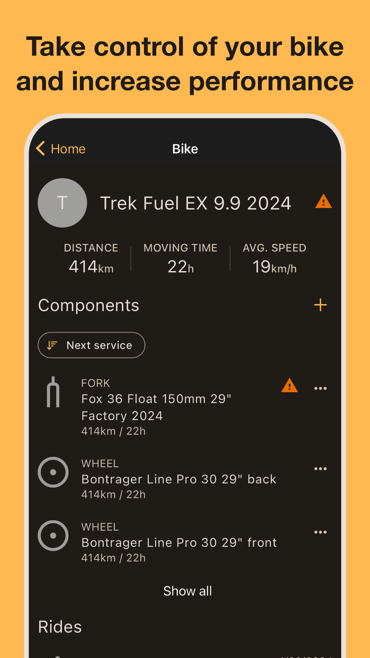 Captura de ecrã 2 da app ProBikeGarage: Bicycle tracker