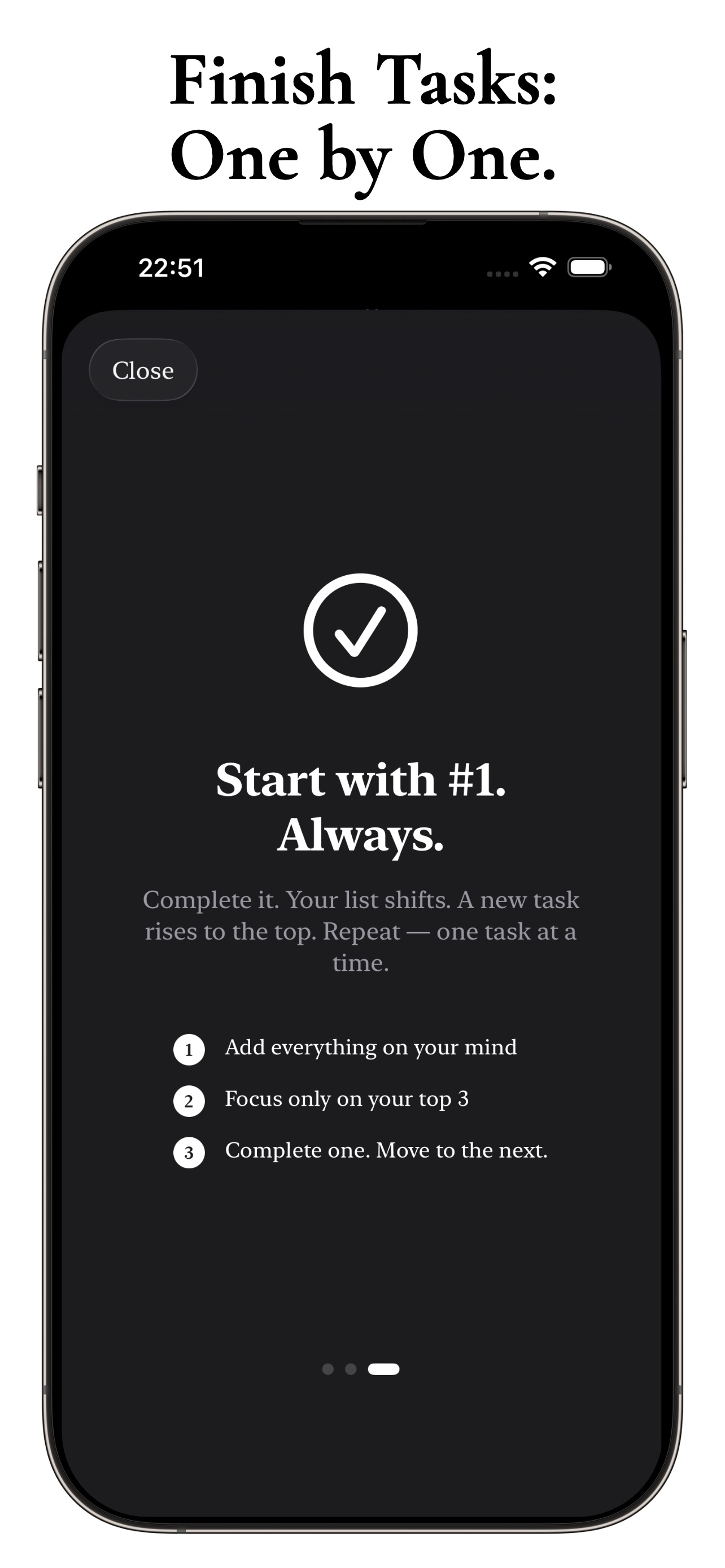 Captura de ecrã 2 da app Top3Tasks - Focus your time