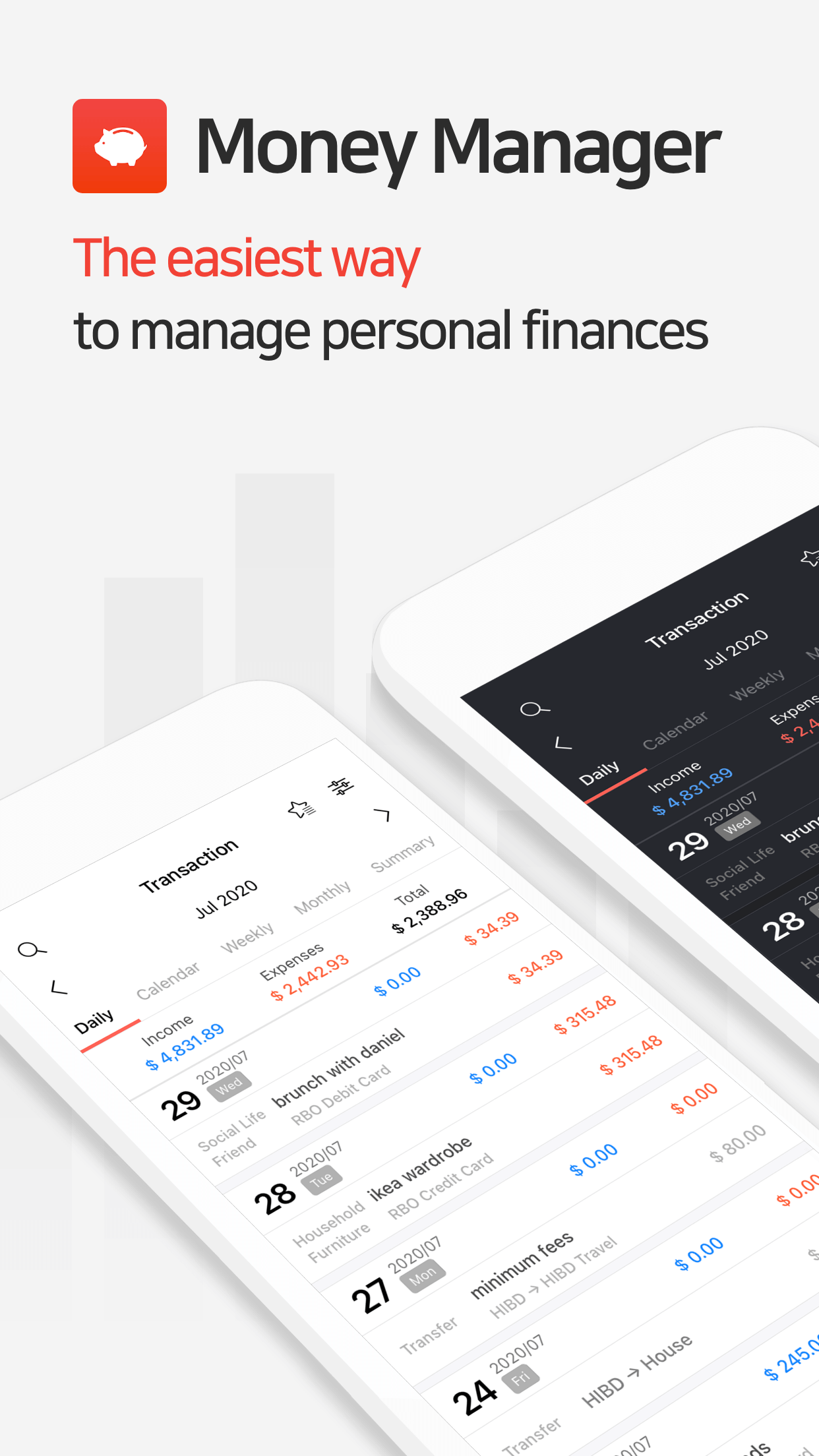Captura de ecrã 1 da app Money Manager (Remove Ads)