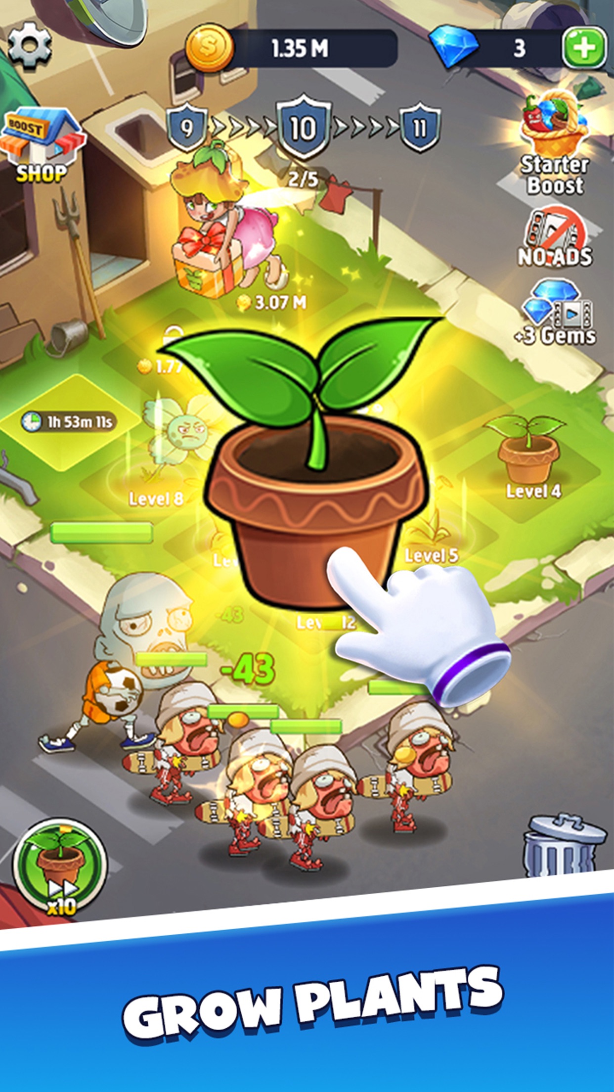 Captura de ecrã 4 da app Merge Plants - Monster Defense