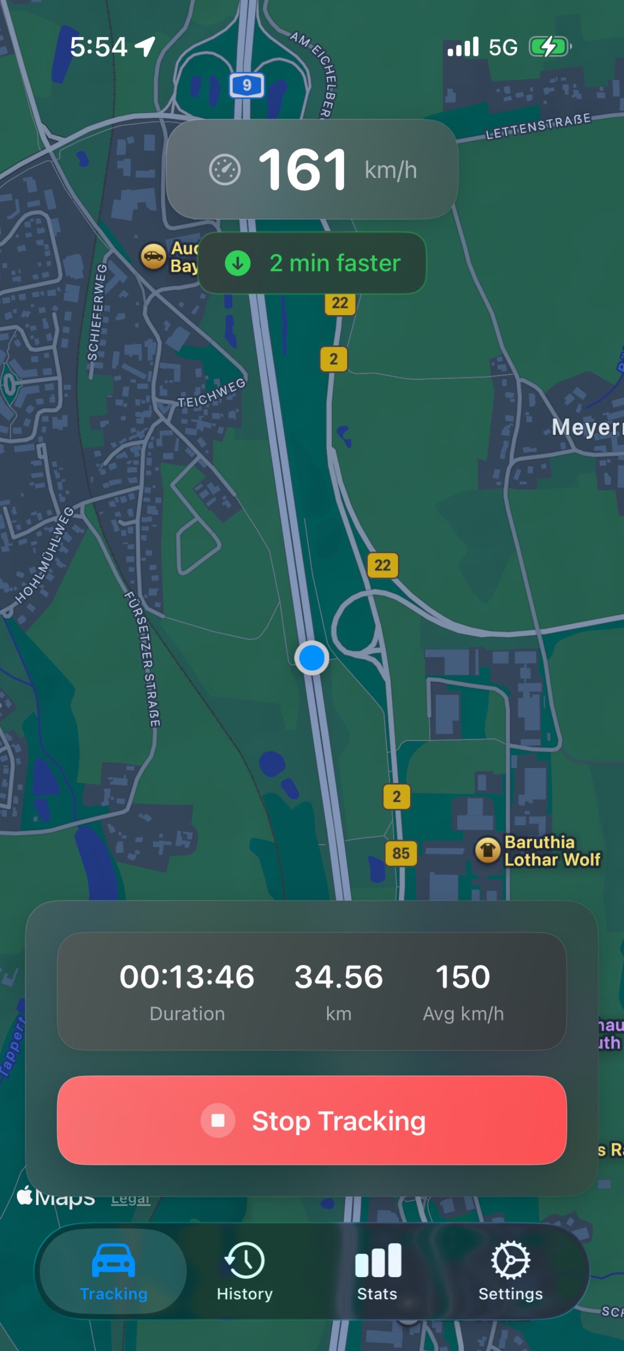 Captura de ecrã 1 da app Speed-Tracker