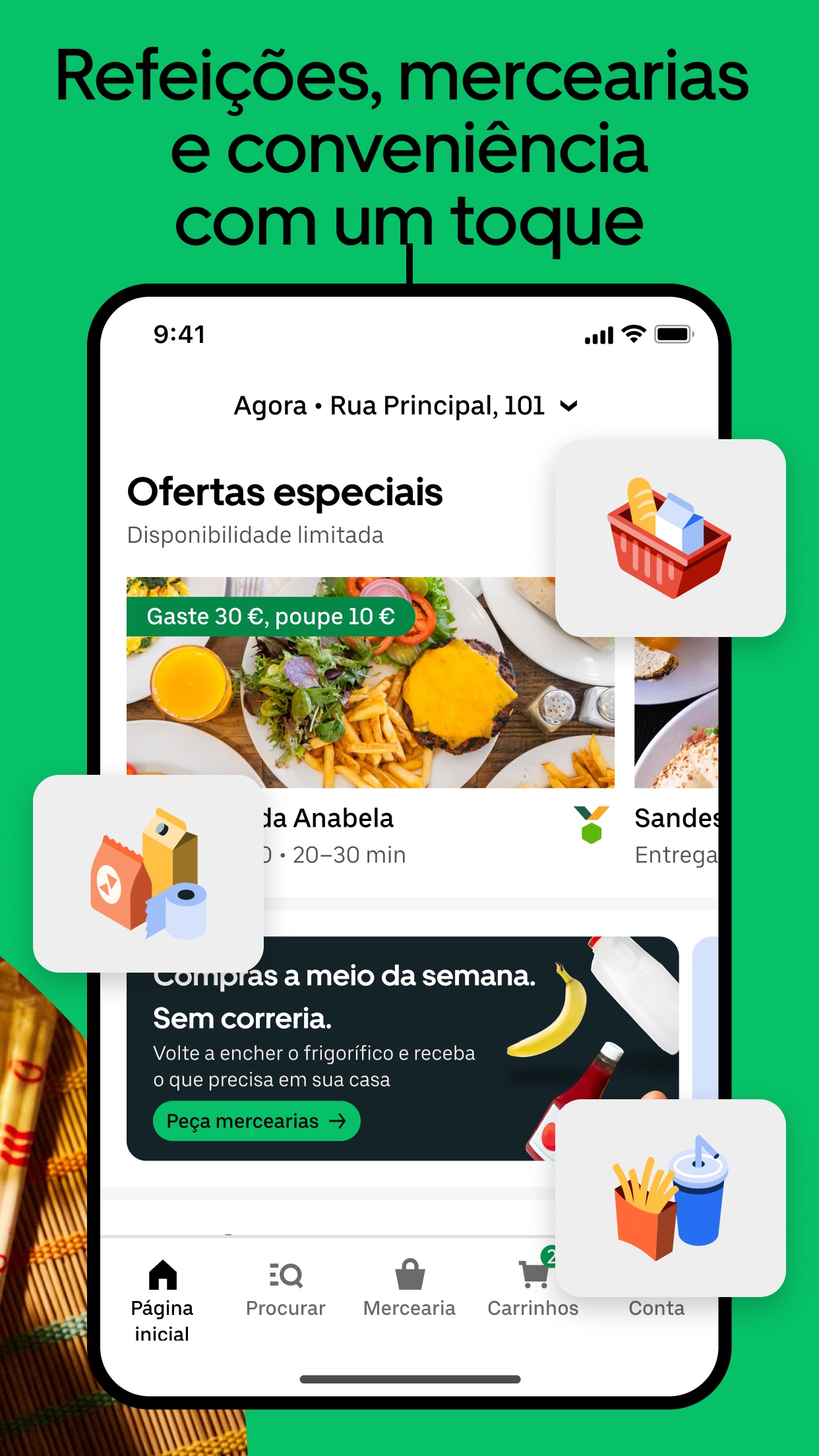 Captura de ecrã 2 da app Uber Eats: entrega de comida
