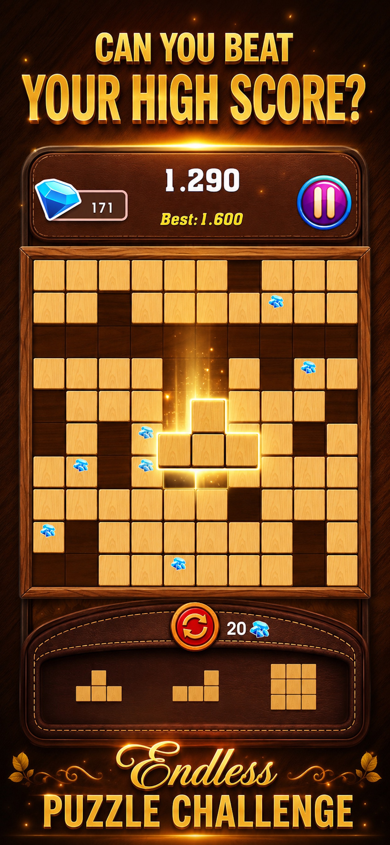 Captura de ecrã 4 da app Mind Wood: Quebra-Cabeça Bloco