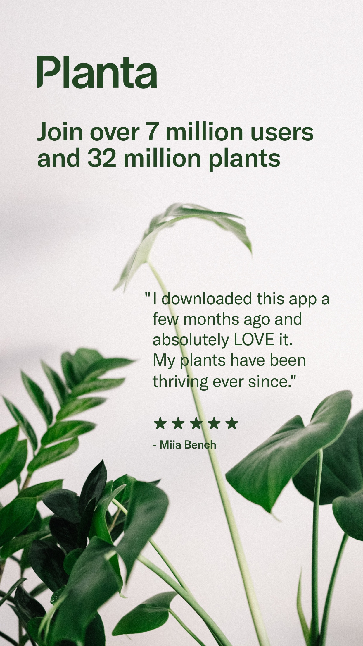 Captura de ecrã 1 da app Planta: Complete Plant Care