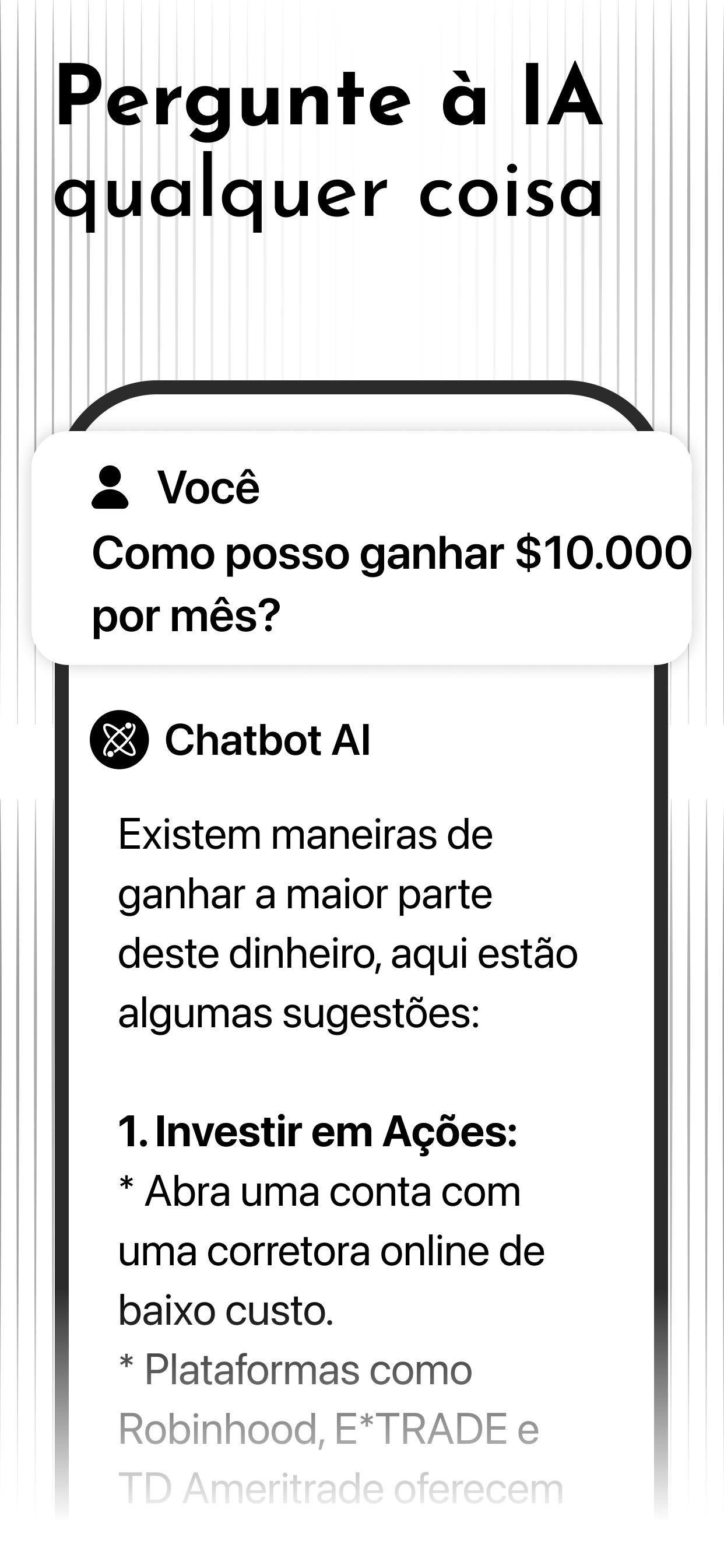 Captura de ecrã 2 da app Chatbot AI - IA Chat português