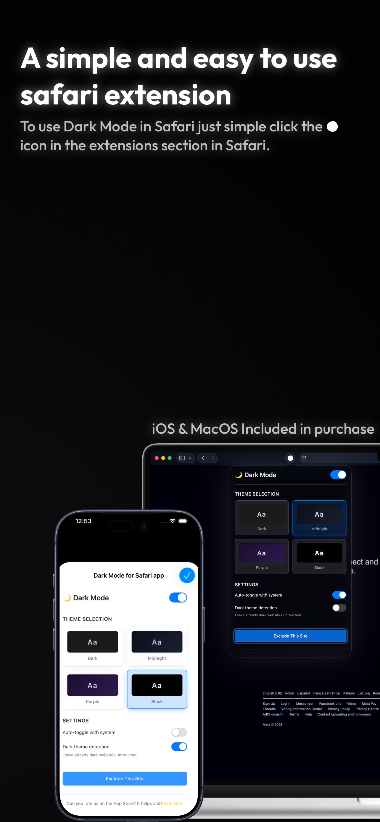 Captura de ecrã 3 da app Modo Escuro Safári