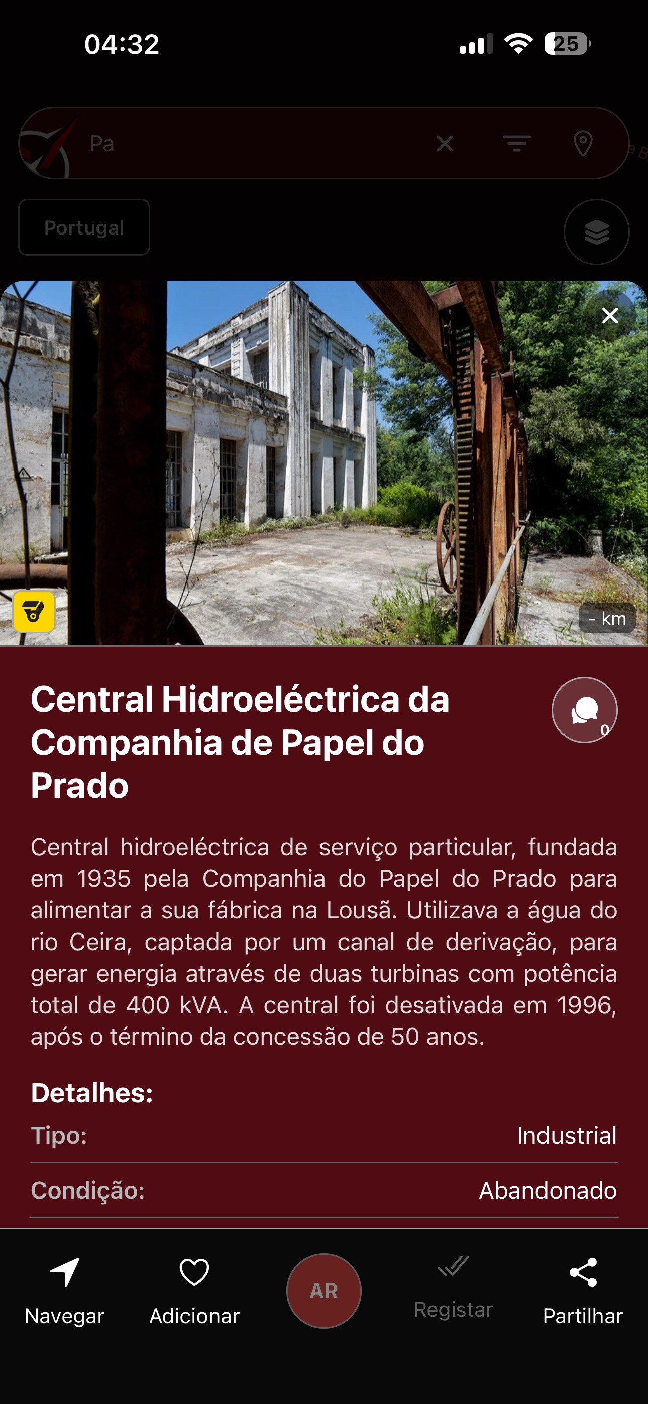 Captura de ecrã 1 da app Urbexplore Ibérica