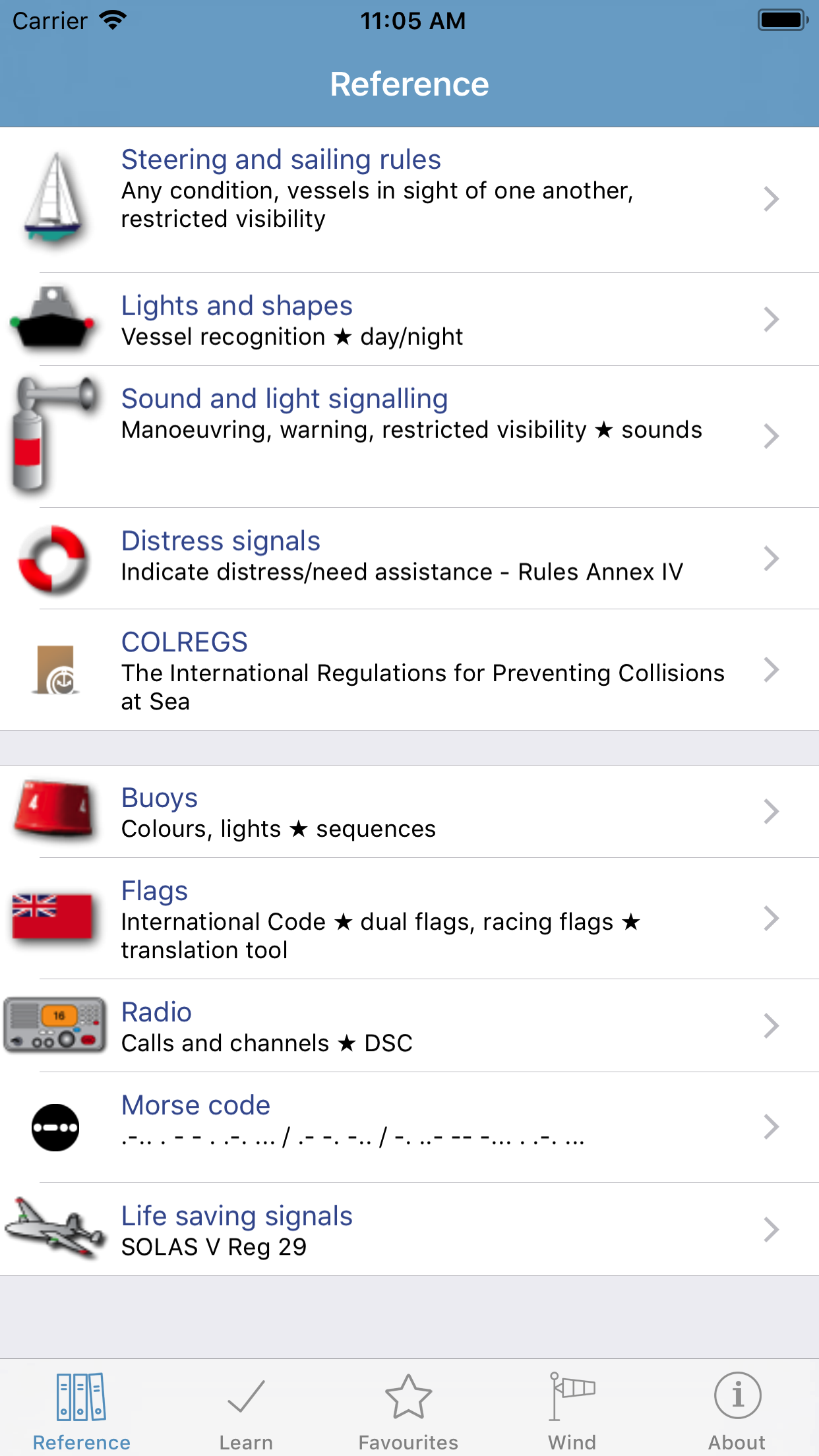 Captura de ecrã 1 da app Marine Rules & Signals
