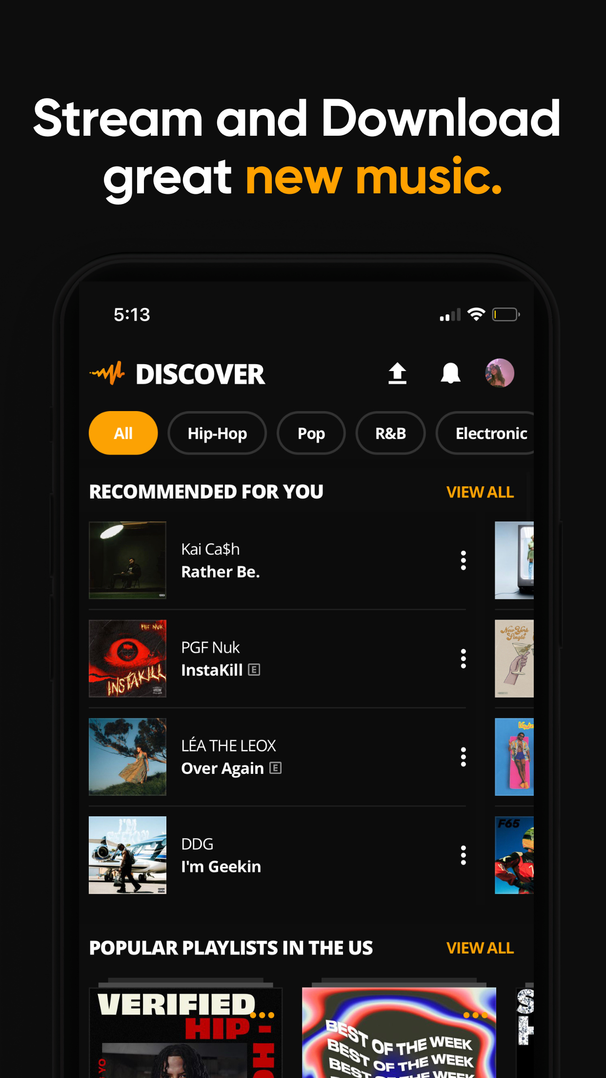 Captura de ecrã 1 da app Audiomack - Play Music Offline