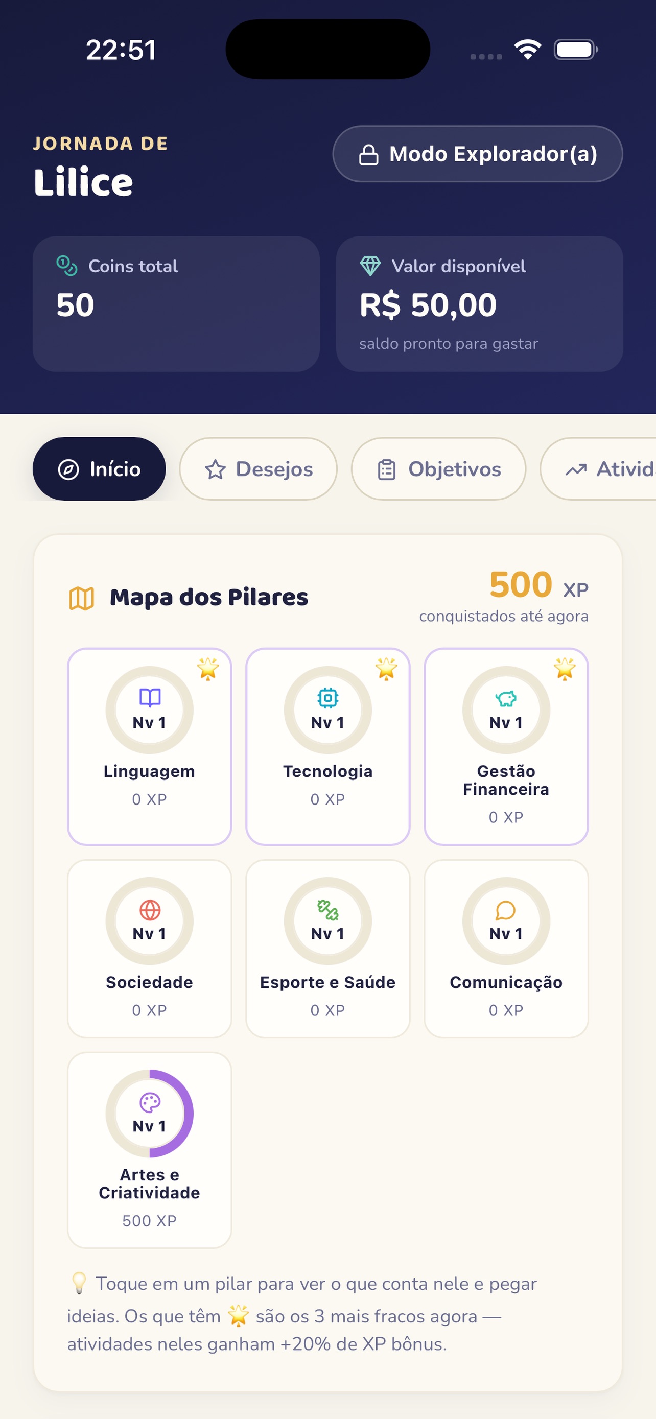 Captura de ecrã 1 da app Jornada de conhecimento