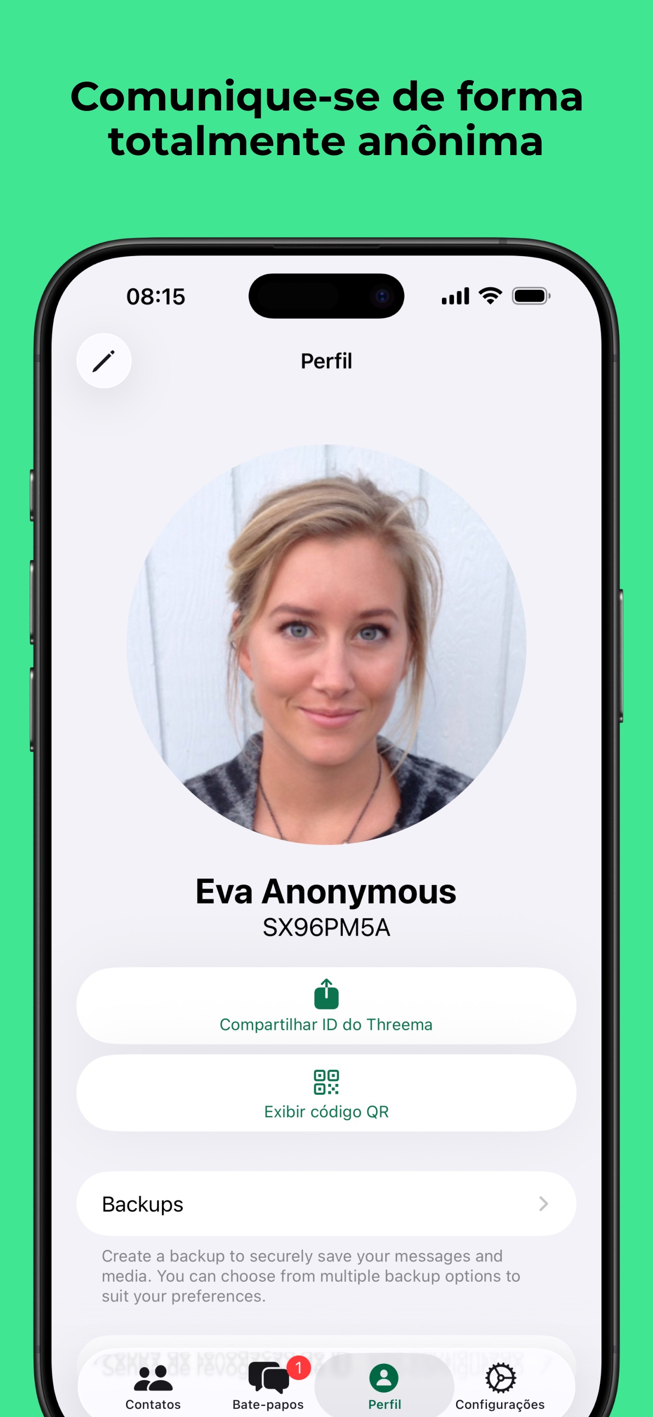 Captura de ecrã 3 da app Threema. Messenger seguro