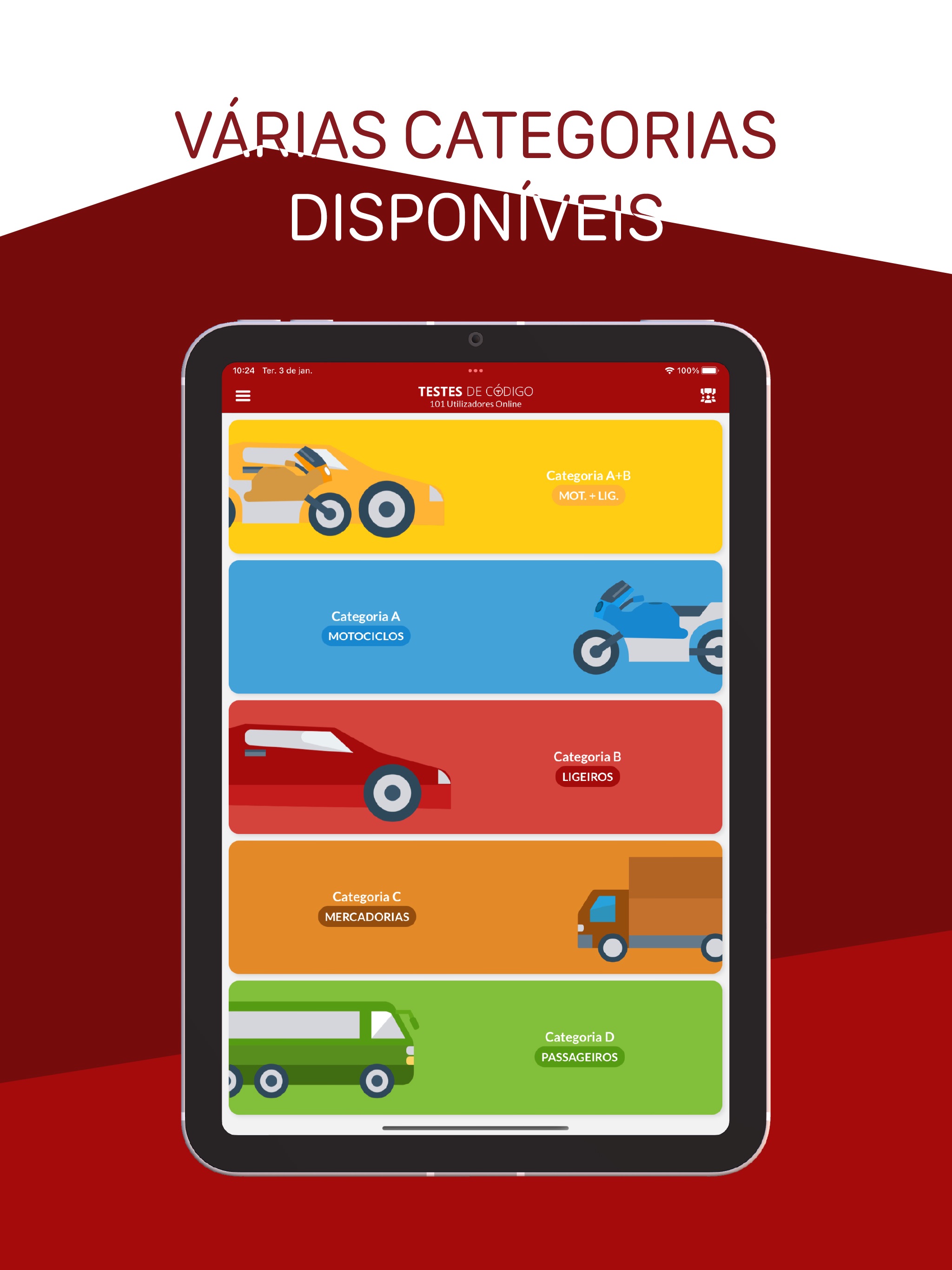 Captura de ecrã 3 da app Testes Código da Estrada IMTT