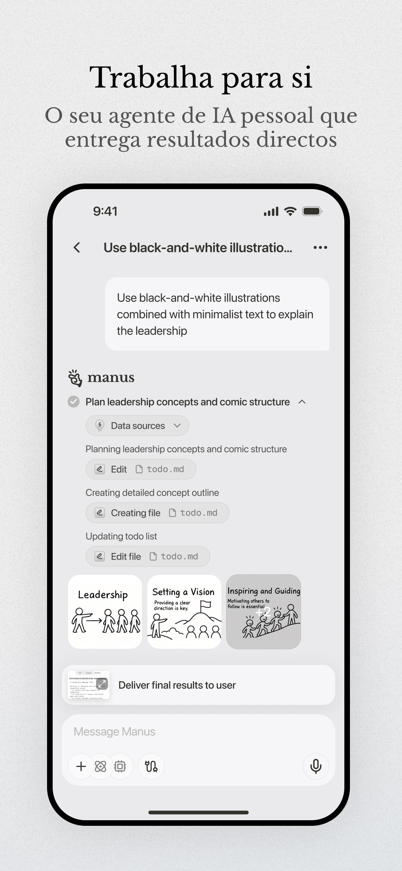 Captura de ecrã 1 da app Manus AI