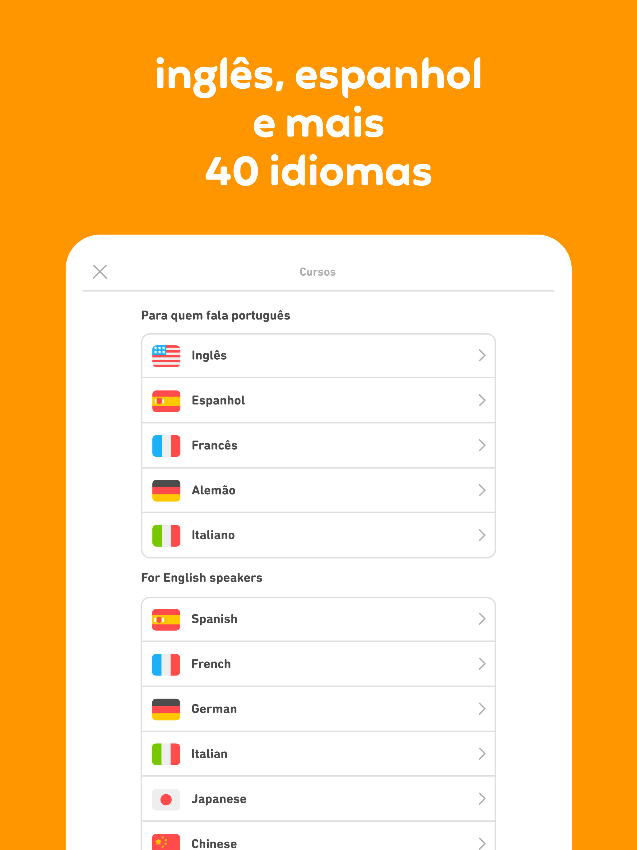 Captura de ecrã 1 da app Duolingo – Aprenda idiomas