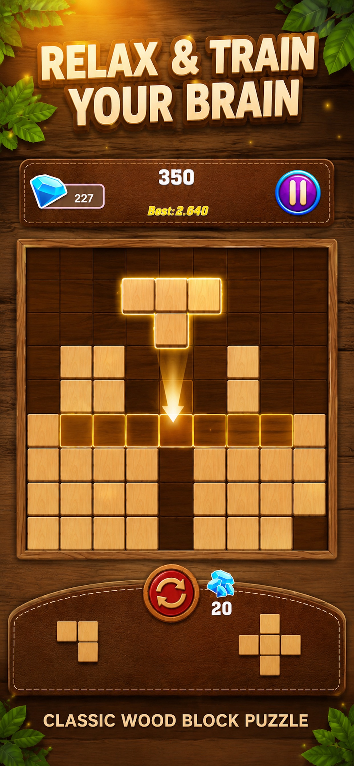 Captura de ecrã 1 da app Mind Wood: Quebra-Cabeça Bloco