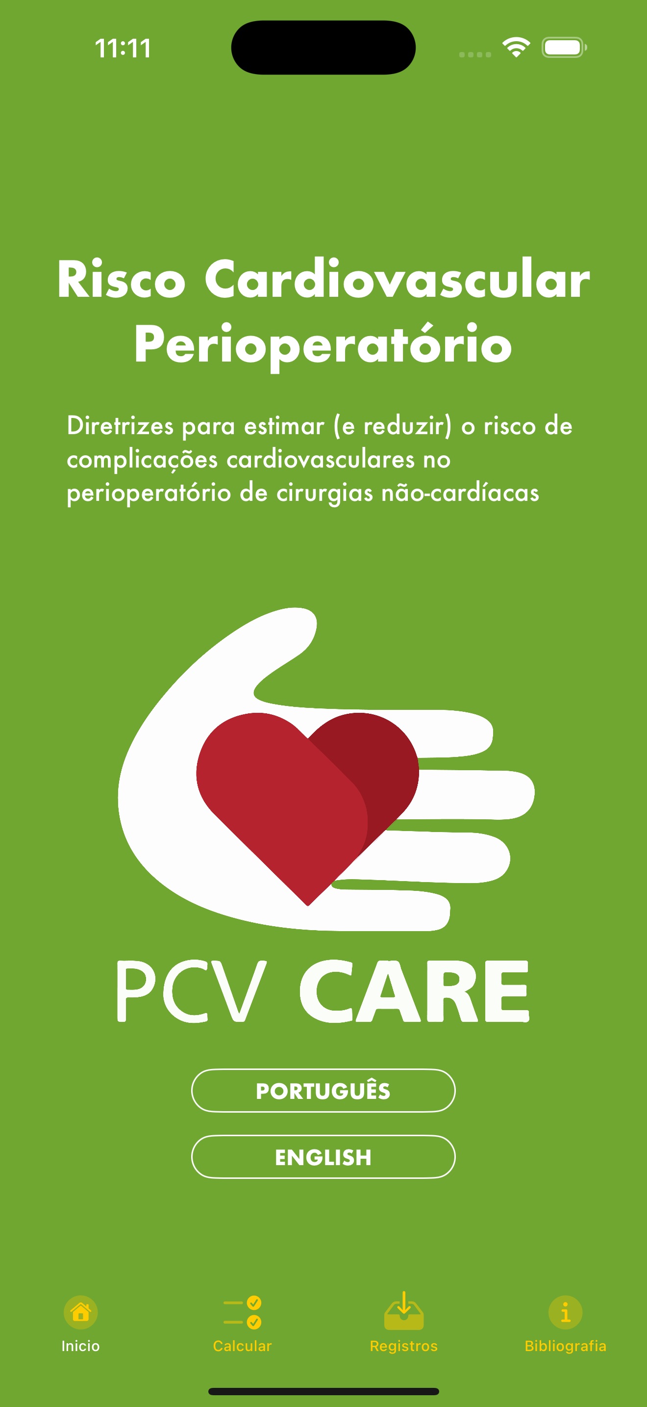 Captura de ecrã 1 da app Risco Perioperatório