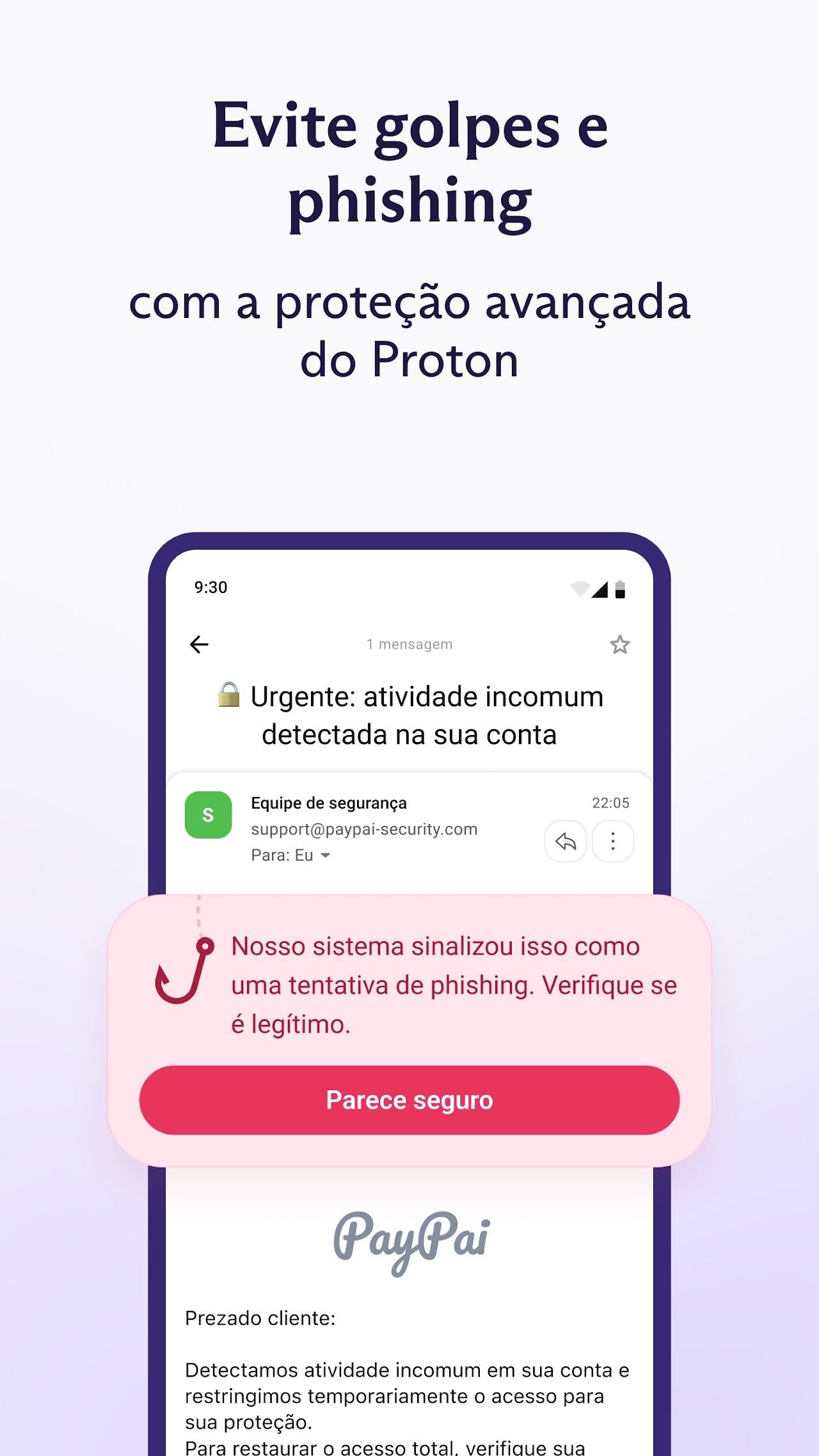 Captura de ecrã 4 da app Proton Mail criptografado