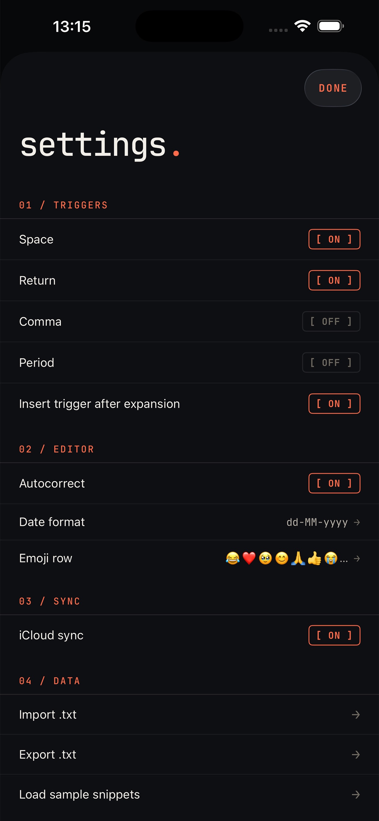 Captura de ecrã 2 da app CRPL — Text Expander