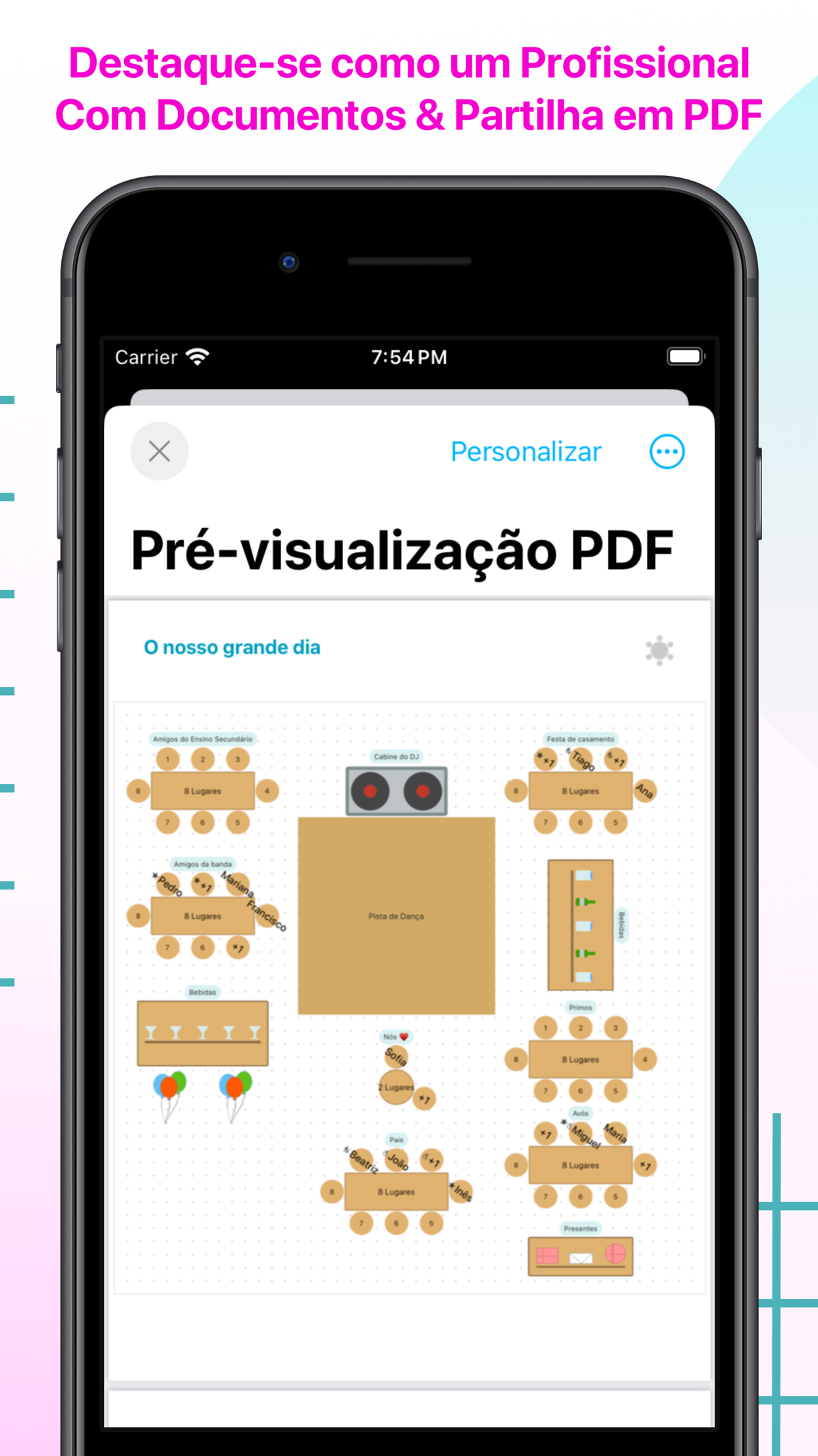 Captura de ecrã 4 da app Plan. casamento e planta baixa