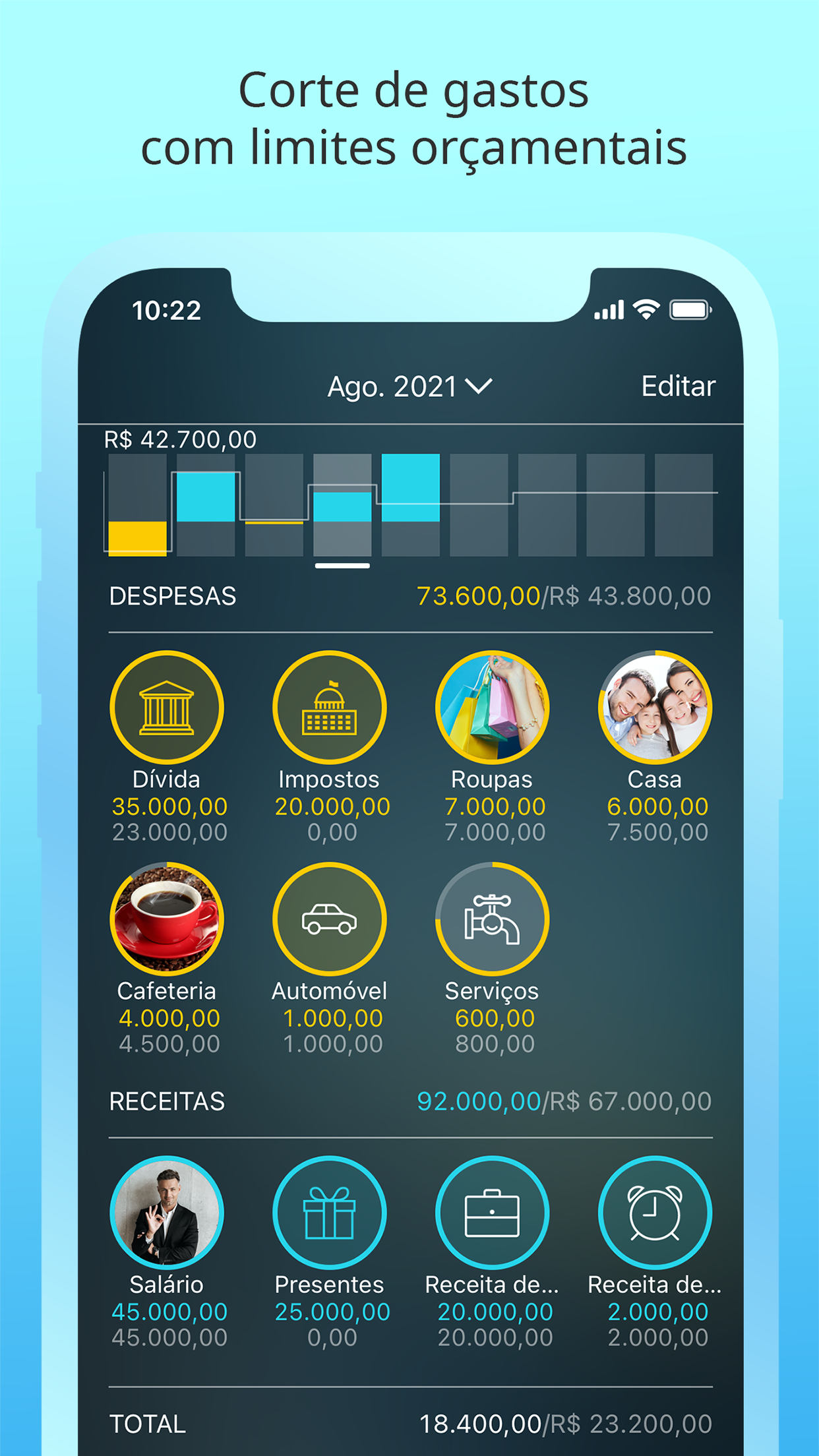 Captura de ecrã 1 da app Money Pro: Finanças Pessoais
