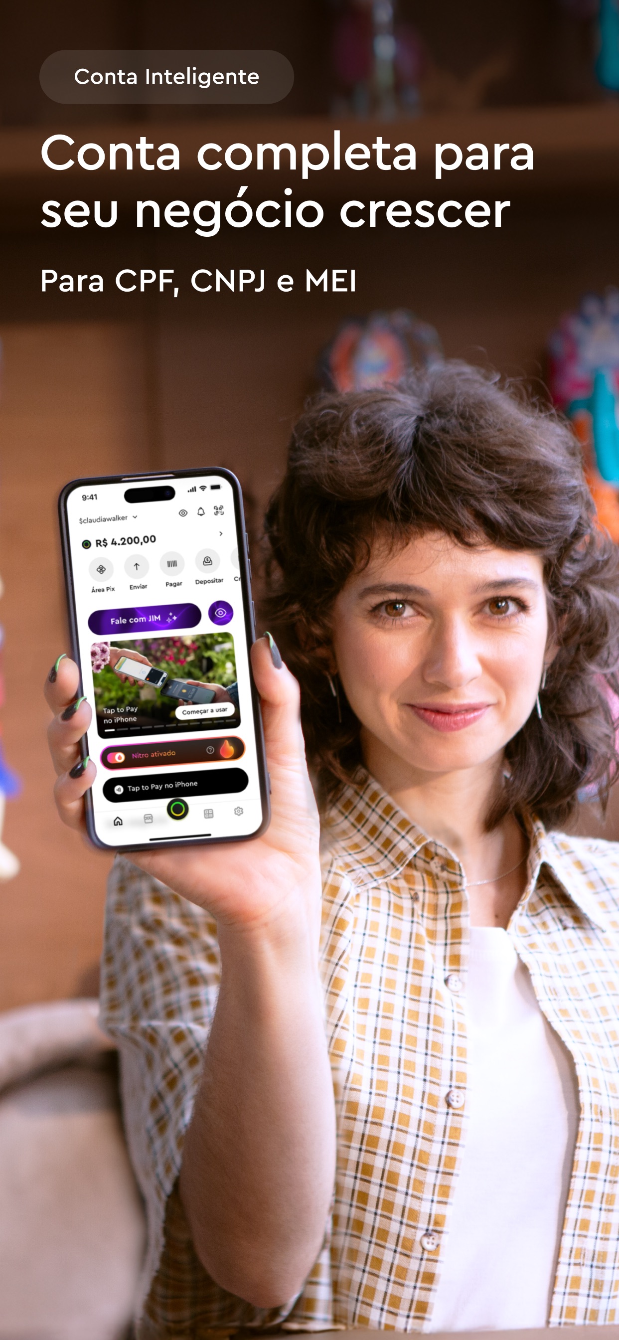 Captura de ecrã 2 da app InfinitePay Tap, Conta, Cartão