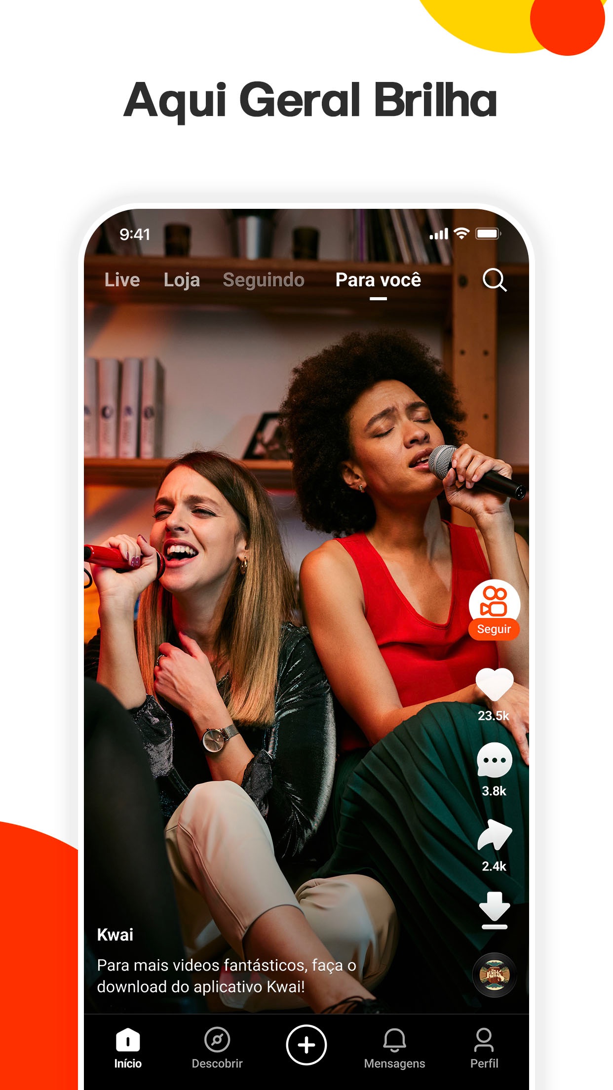 Captura de ecrã 1 da app Kwai - Vídeo & Bônus Diário