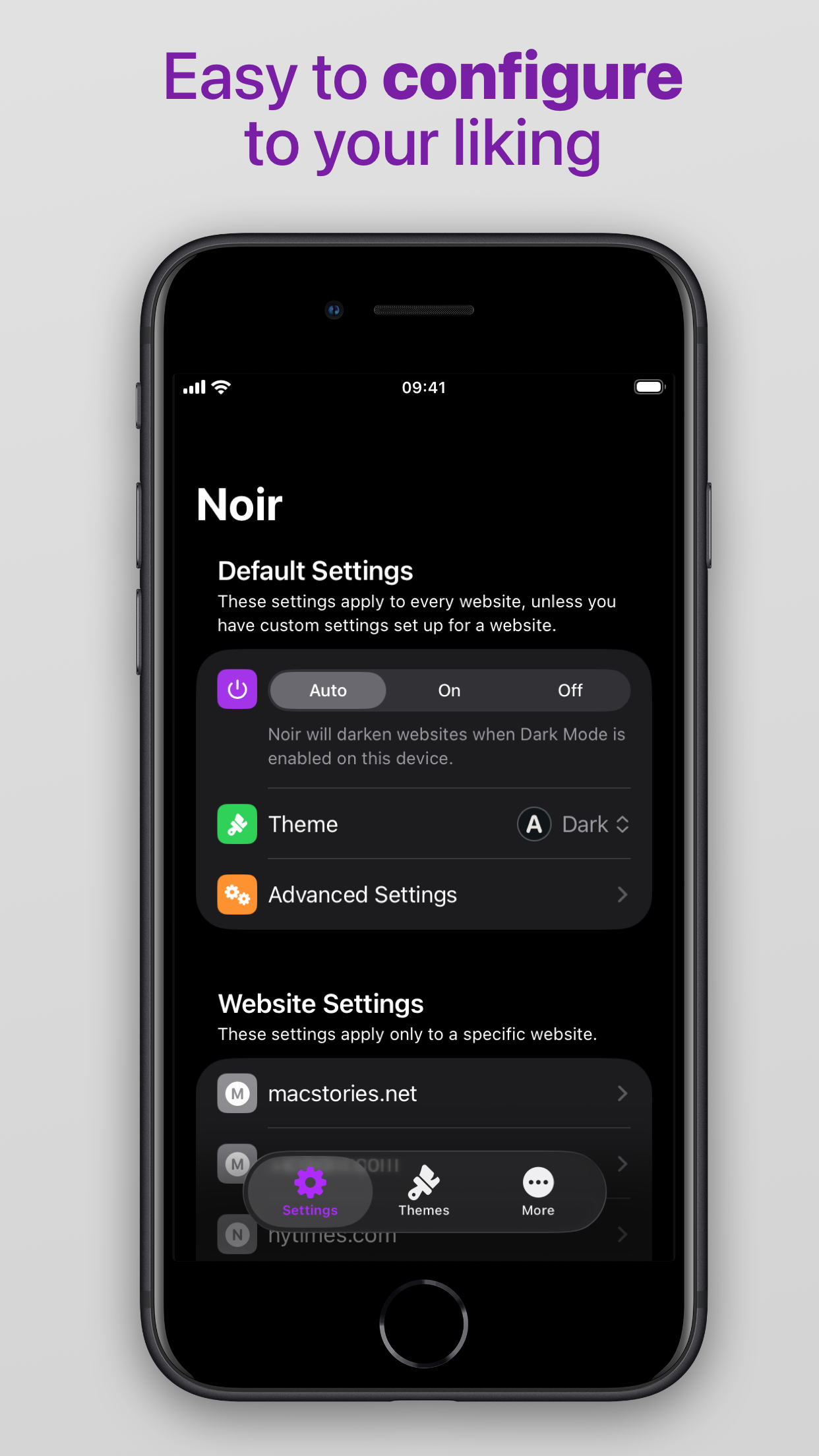 Captura de ecrã 3 da app Noir - Dark Mode for Safari