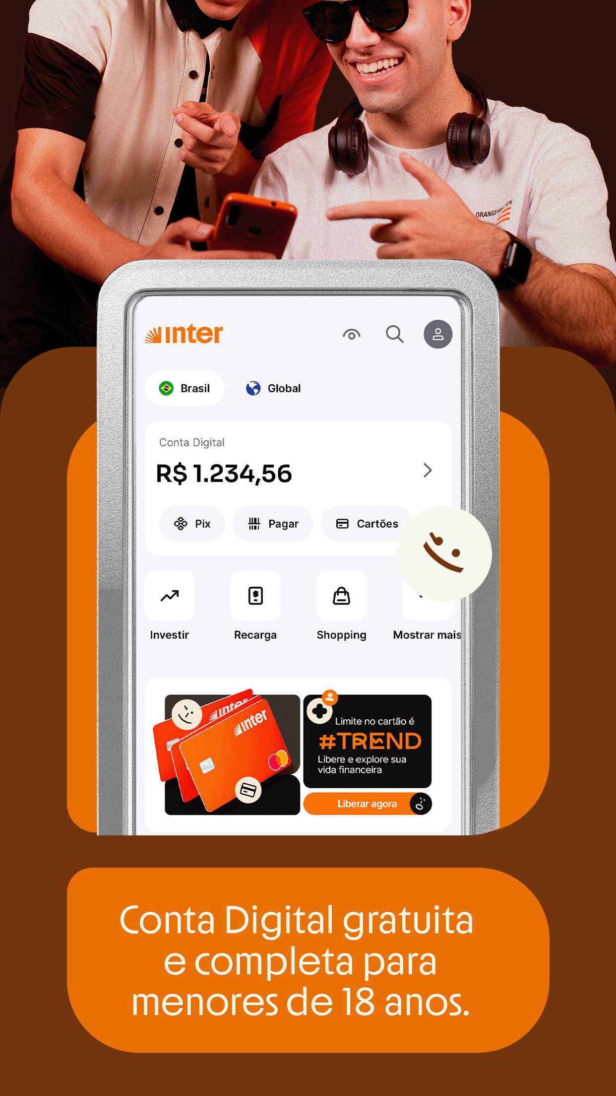 Captura de ecrã 4 da app Inter: Conta, Cartão e Pix