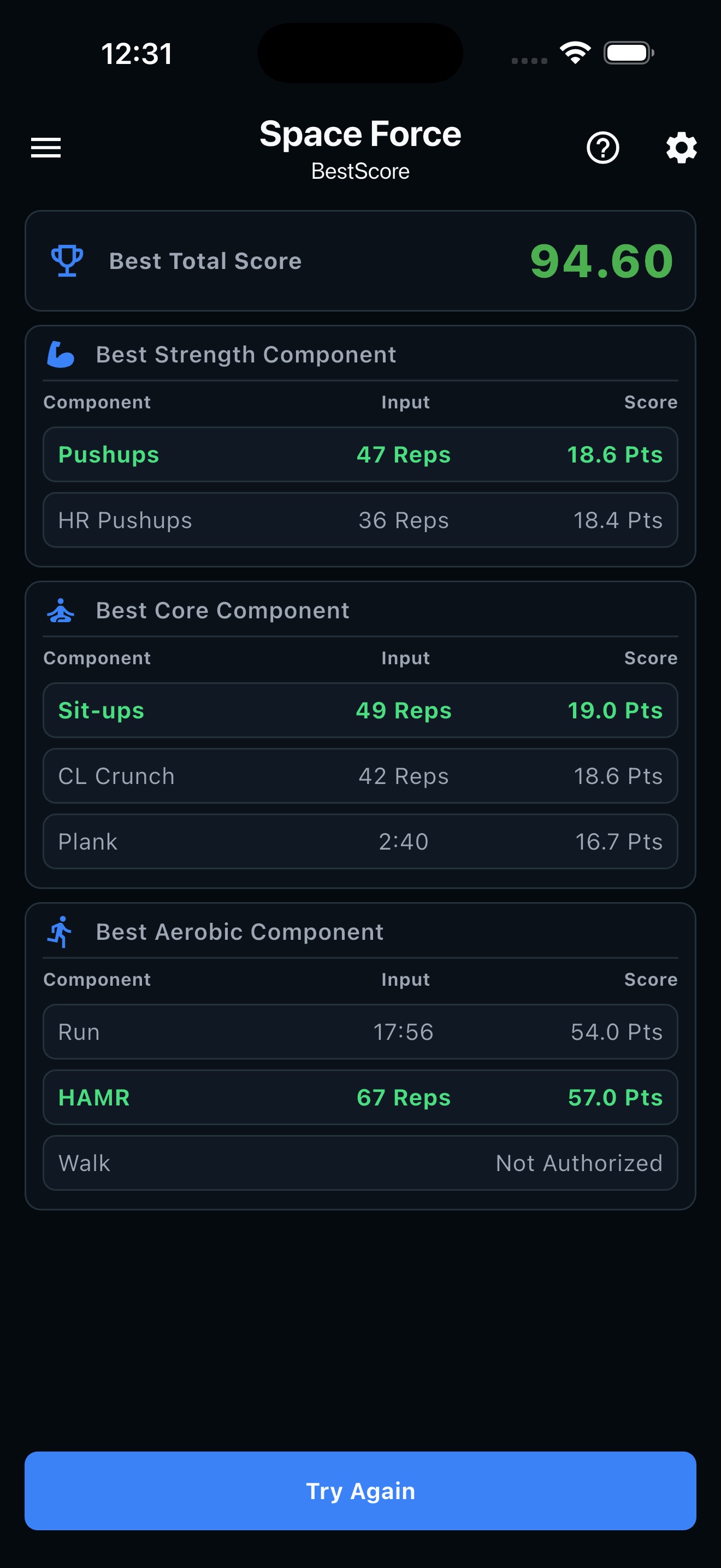 Captura de ecrã 3 da app Air & Space Fitness Calculator