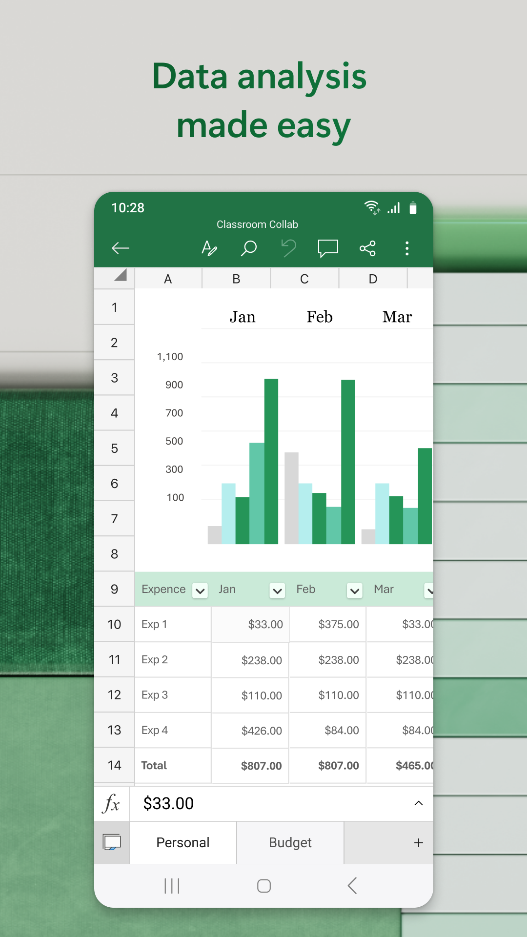 Captura de ecrã 2 da app Microsoft Excel: Spreadsheets