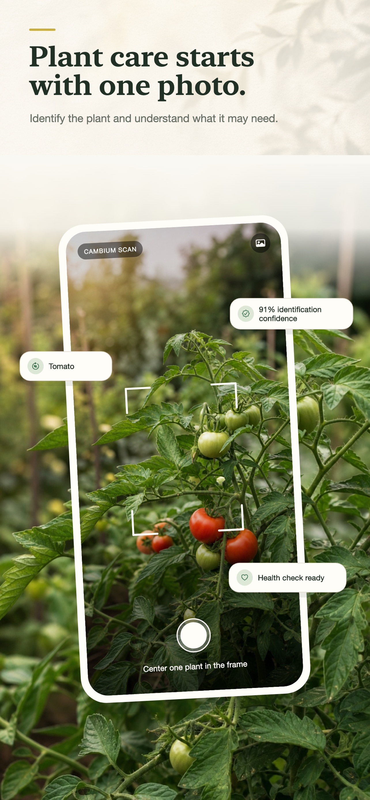 Captura de ecrã 1 da app Cambium: Plant Identifier