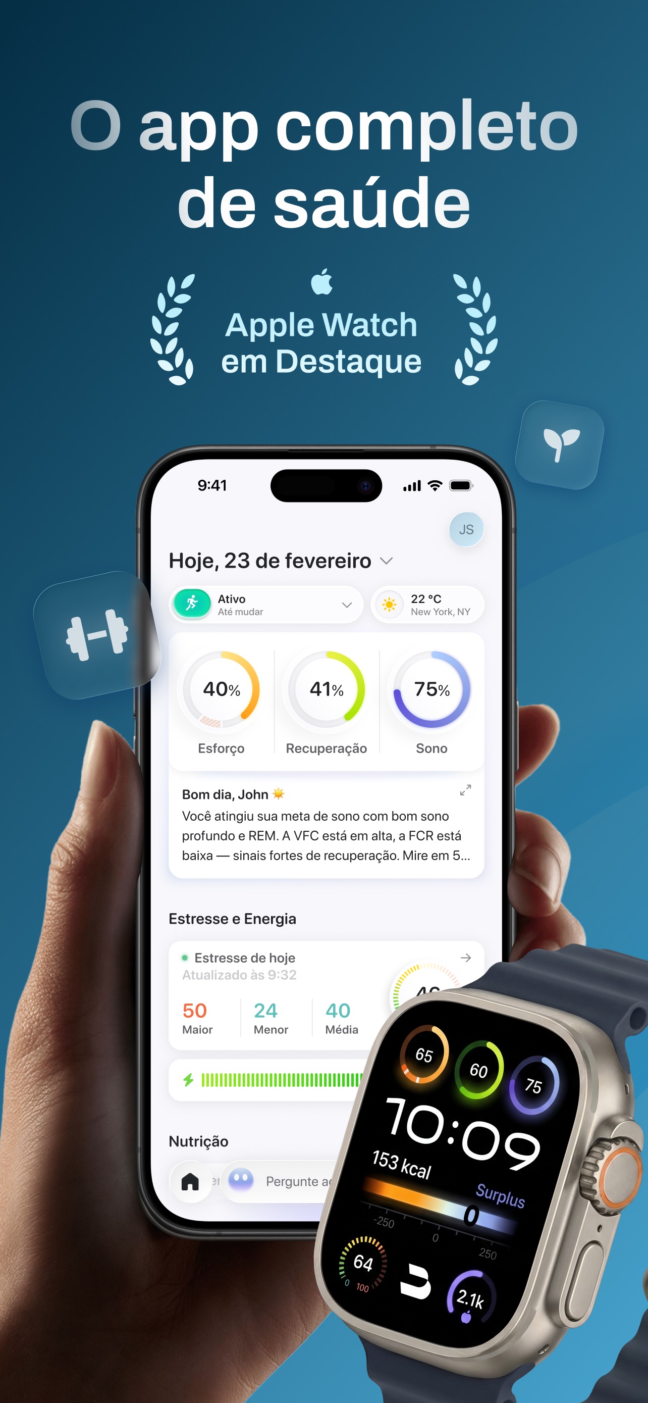Captura de ecrã 1 da app Bevel: Coach de Saúde IA