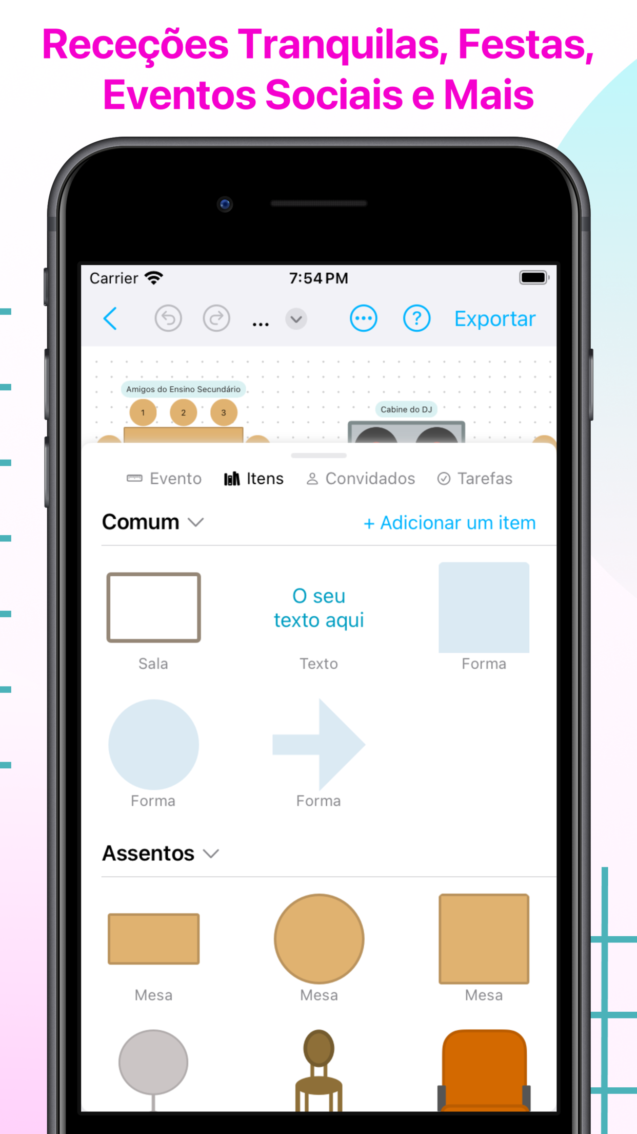 Captura de ecrã 2 da app Plan. casamento e planta baixa