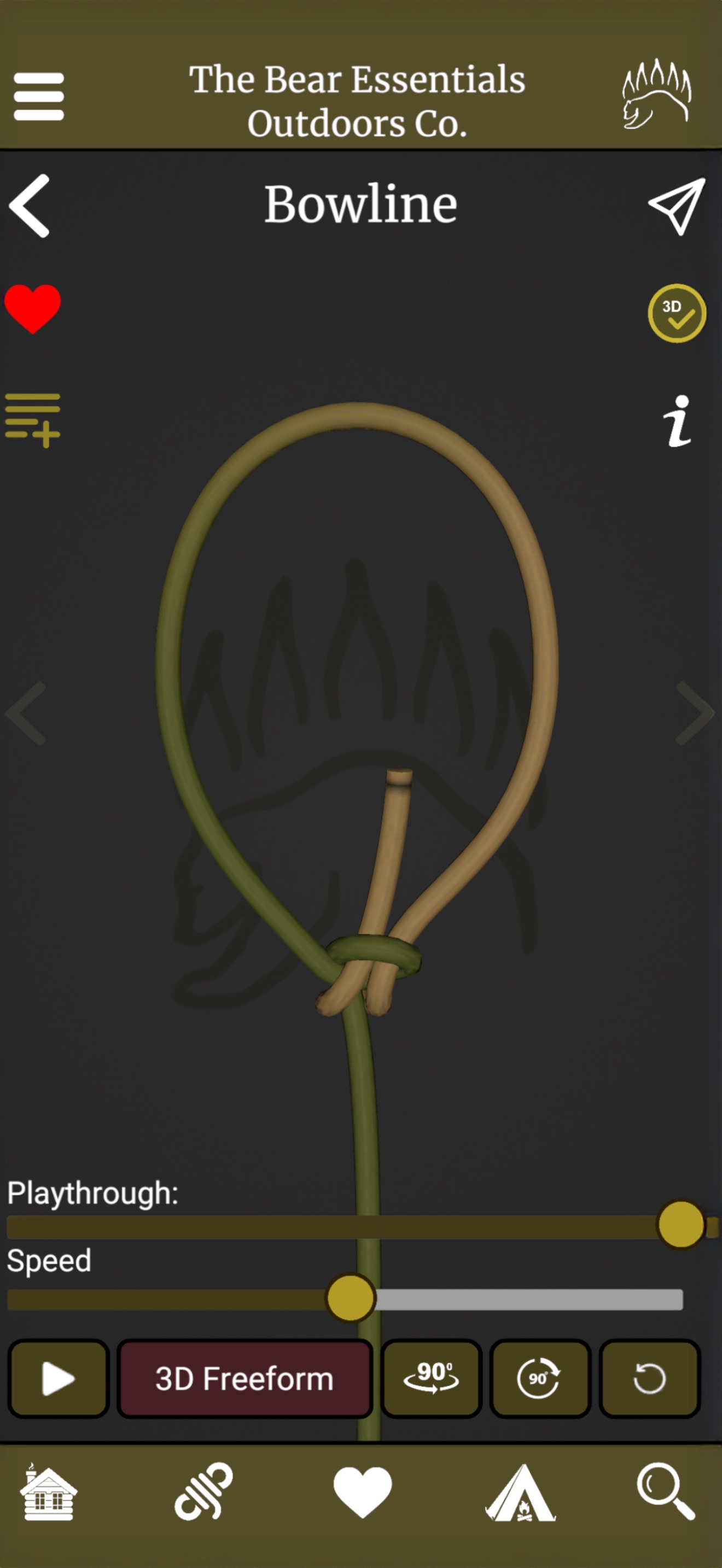 Captura de ecrã 1 da app Knot IQ: 3D Knot Tying