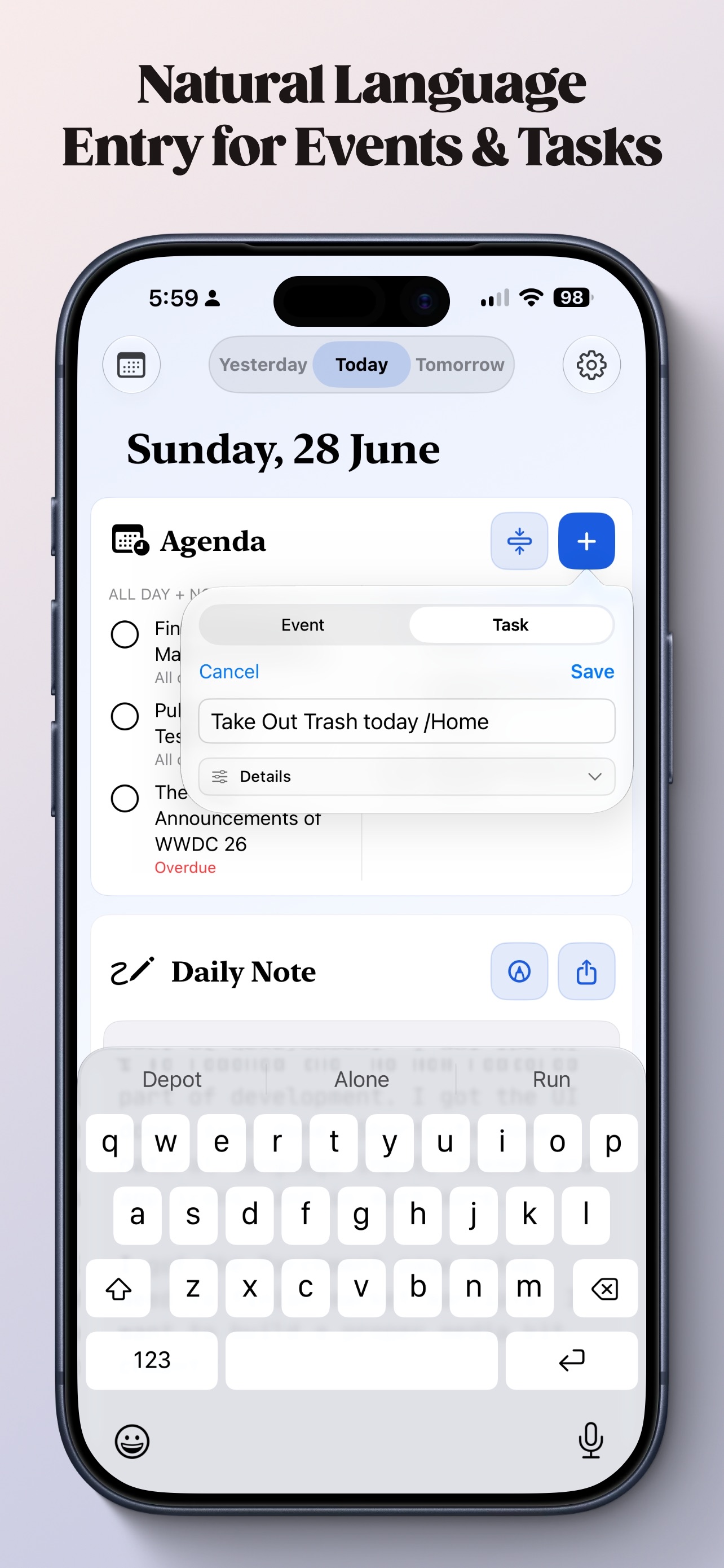 Captura de ecrã 3 da app Parchment: Agenda & Daily Note