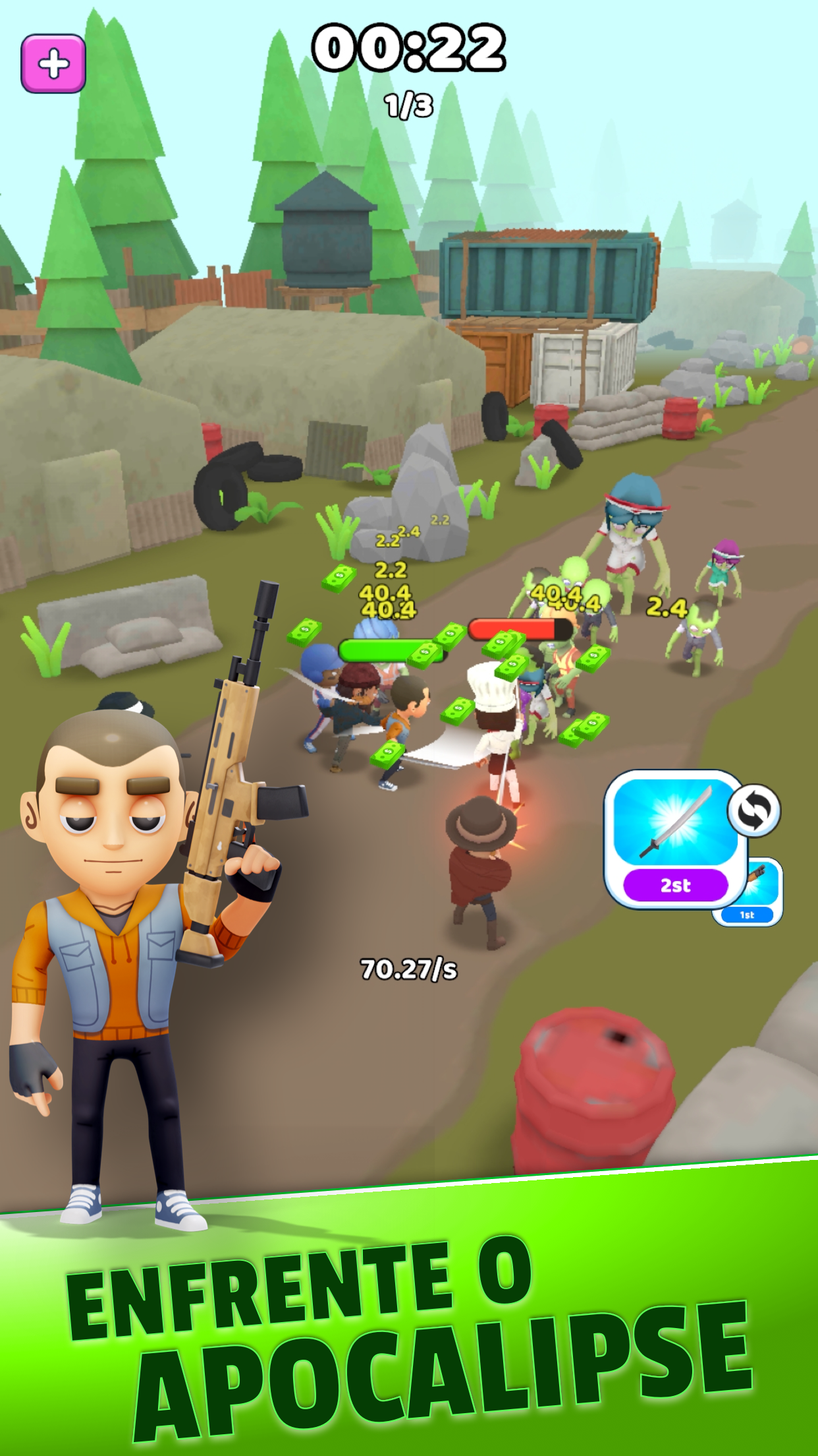 Captura de ecrã 1 da app Survivor Idle Run: Zombie RPG
