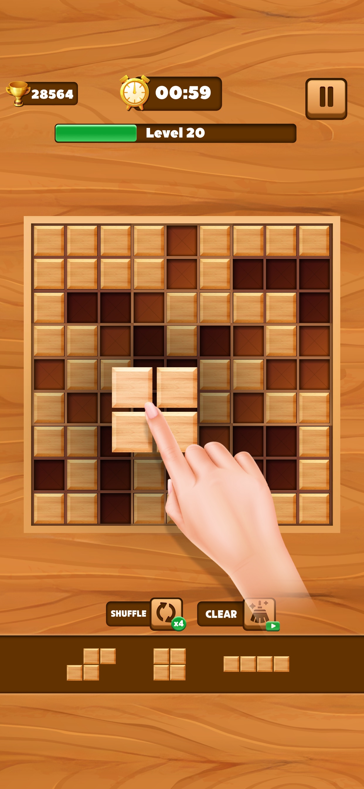 Captura de ecrã 1 da app Wood Match - Wood Block