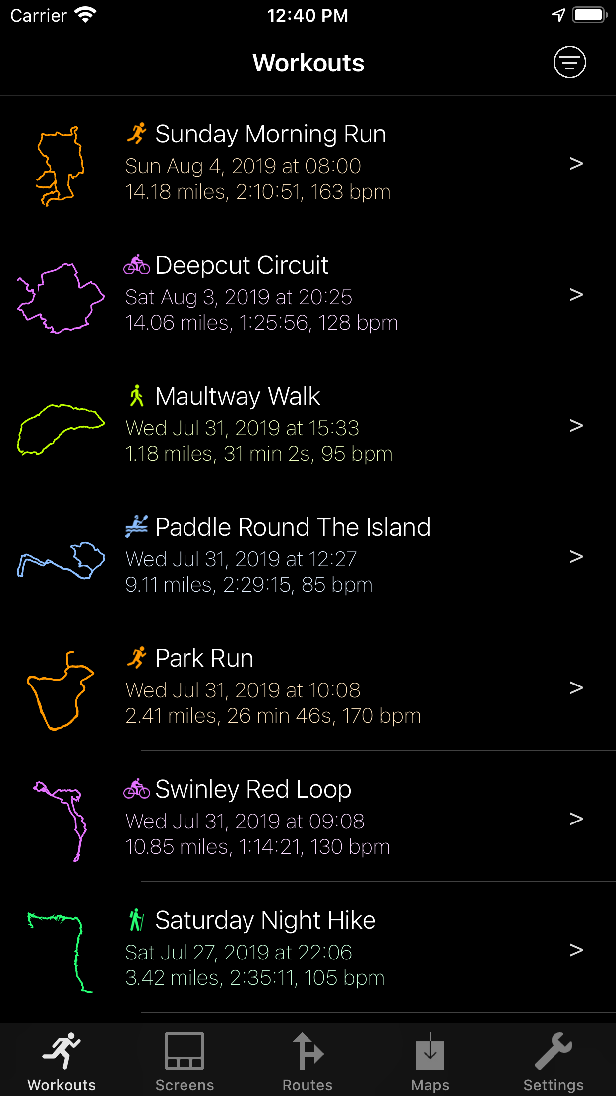 Captura de ecrã 3 da app WorkOutDoors