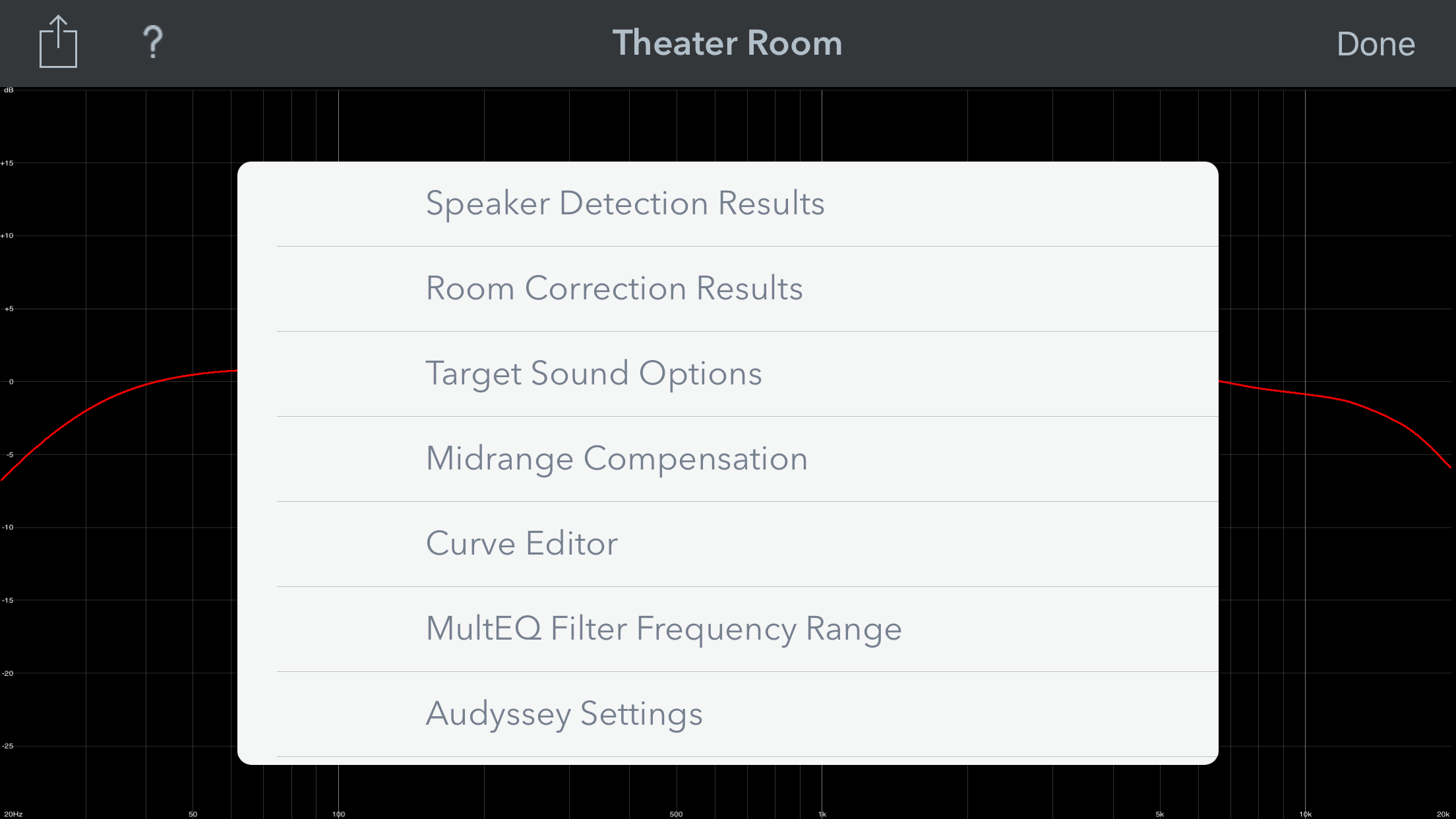 Captura de ecrã 3 da app Audyssey MultEQ Editor app