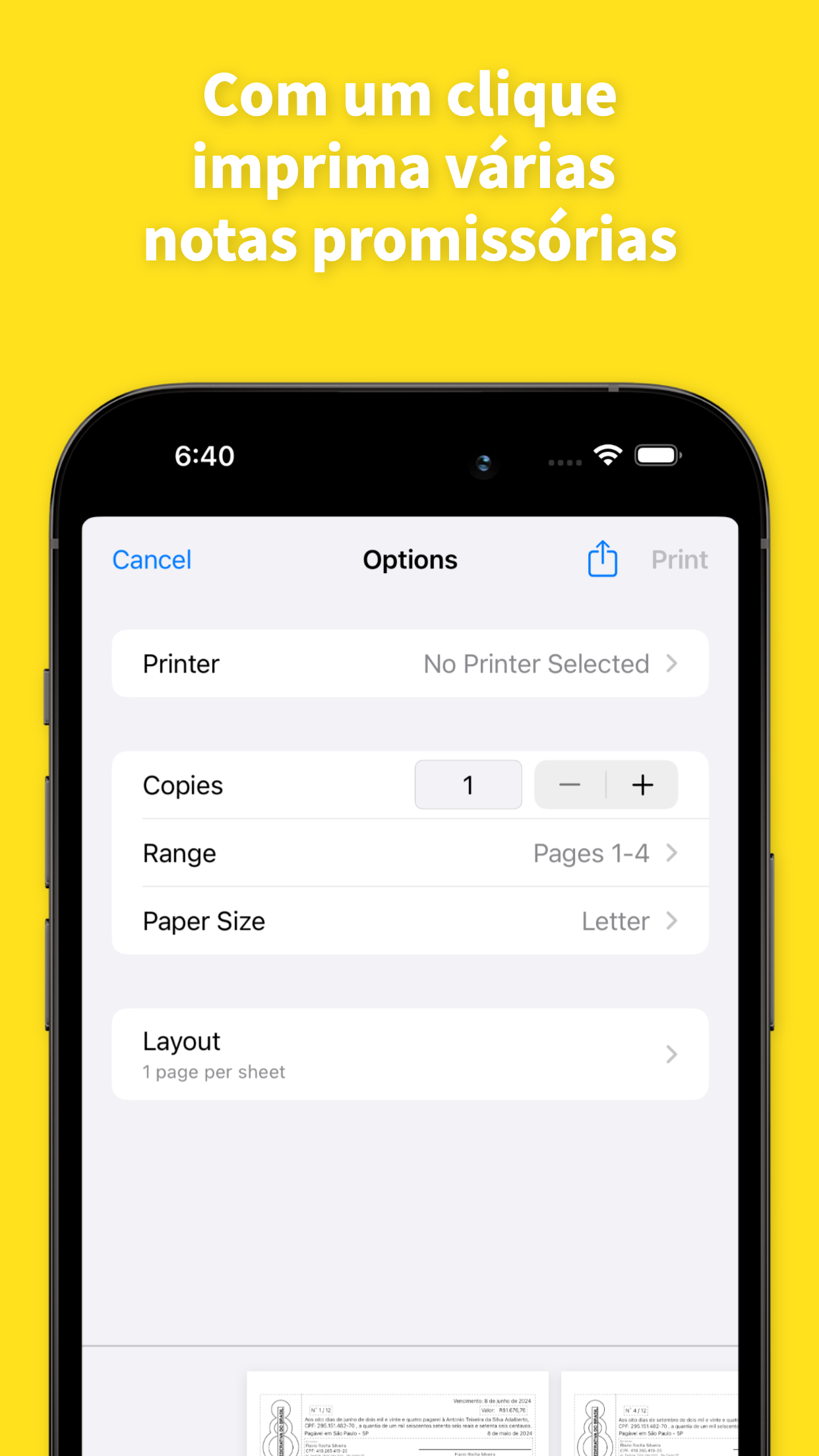 Captura de ecrã 4 da app Notas Promissórias