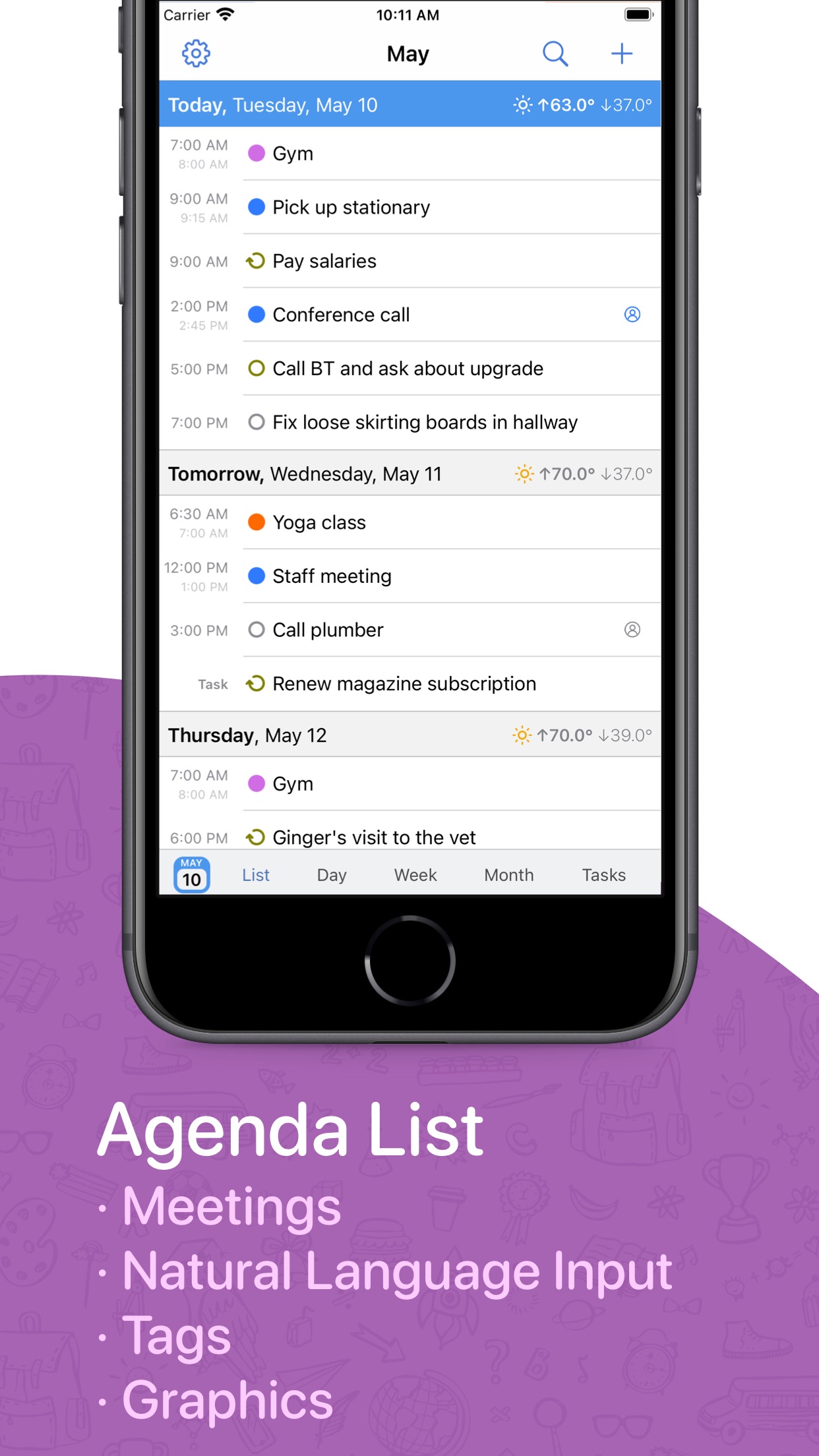 Captura de ecrã 4 da app BusyCal: Agenda e Lembretes