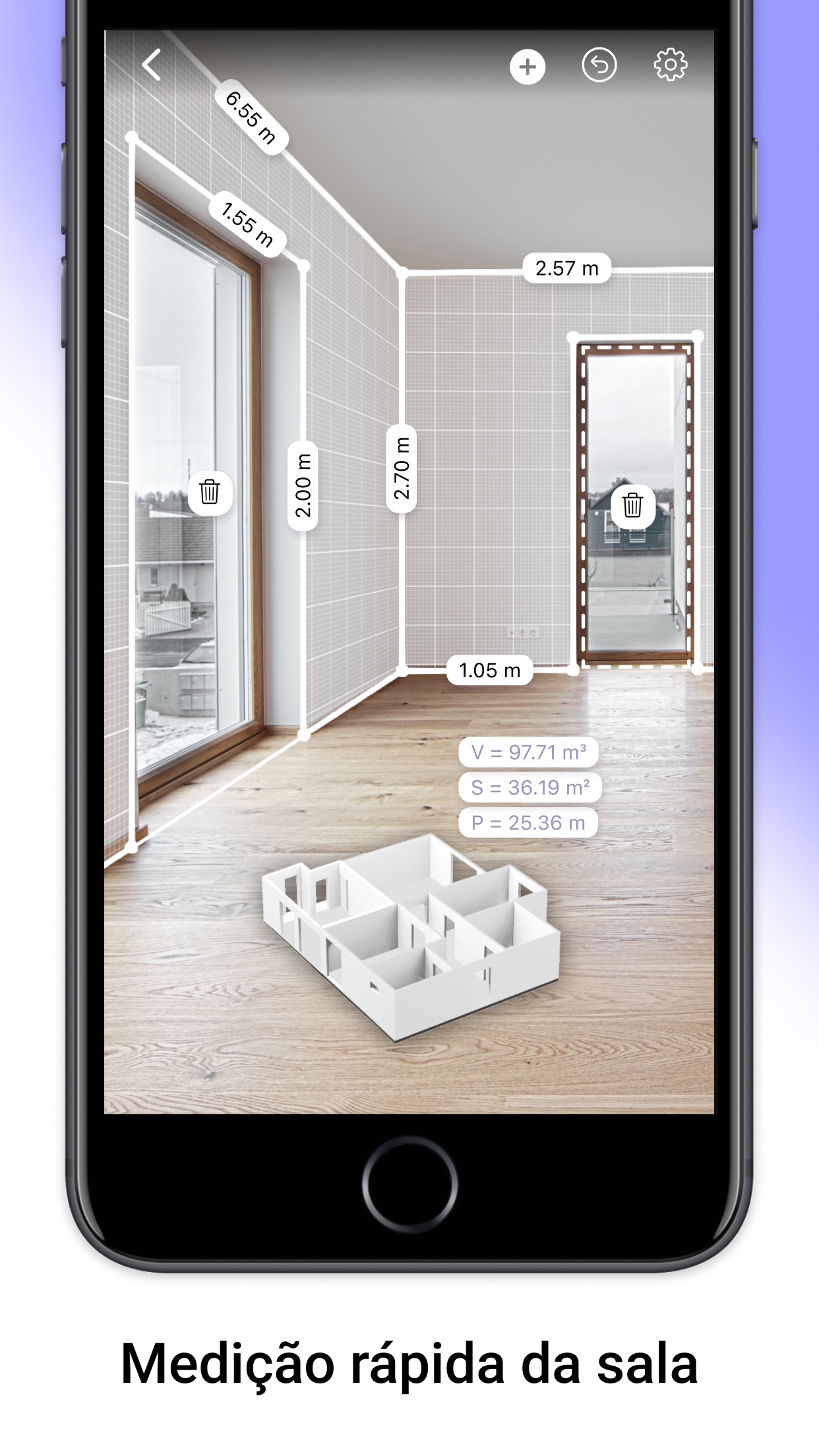 Captura de ecrã 1 da app Medida AR e Planta da Casa 3D