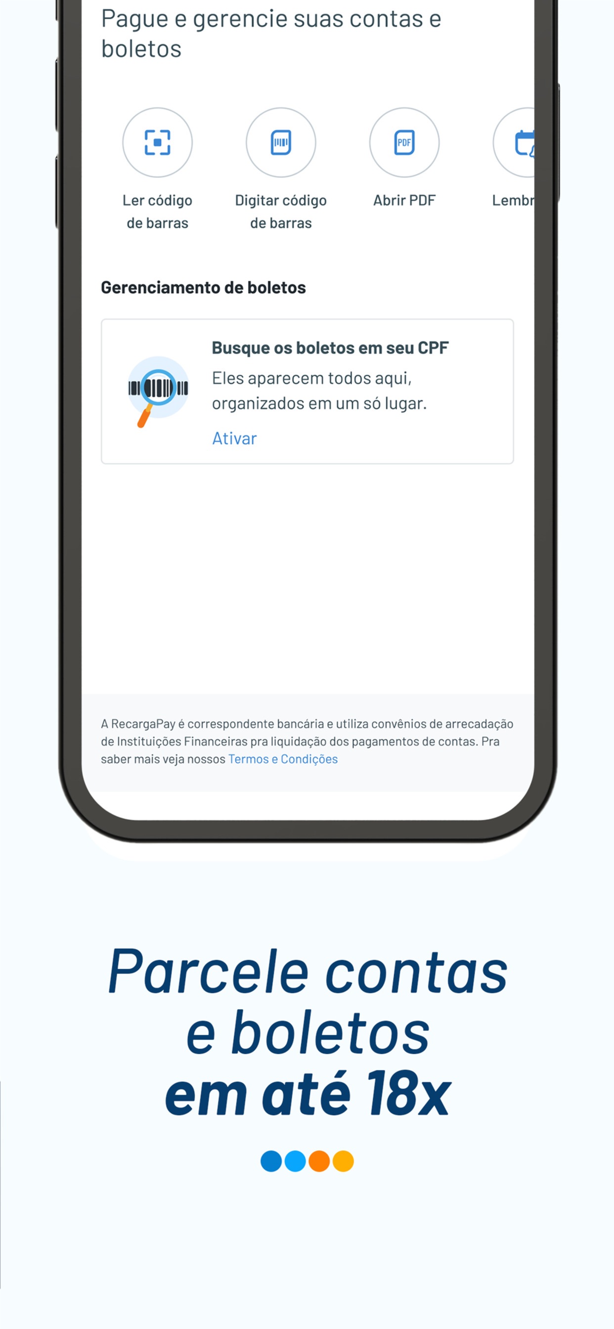 Captura de ecrã 3 da app RecargaPay: Pix Cartão e Conta