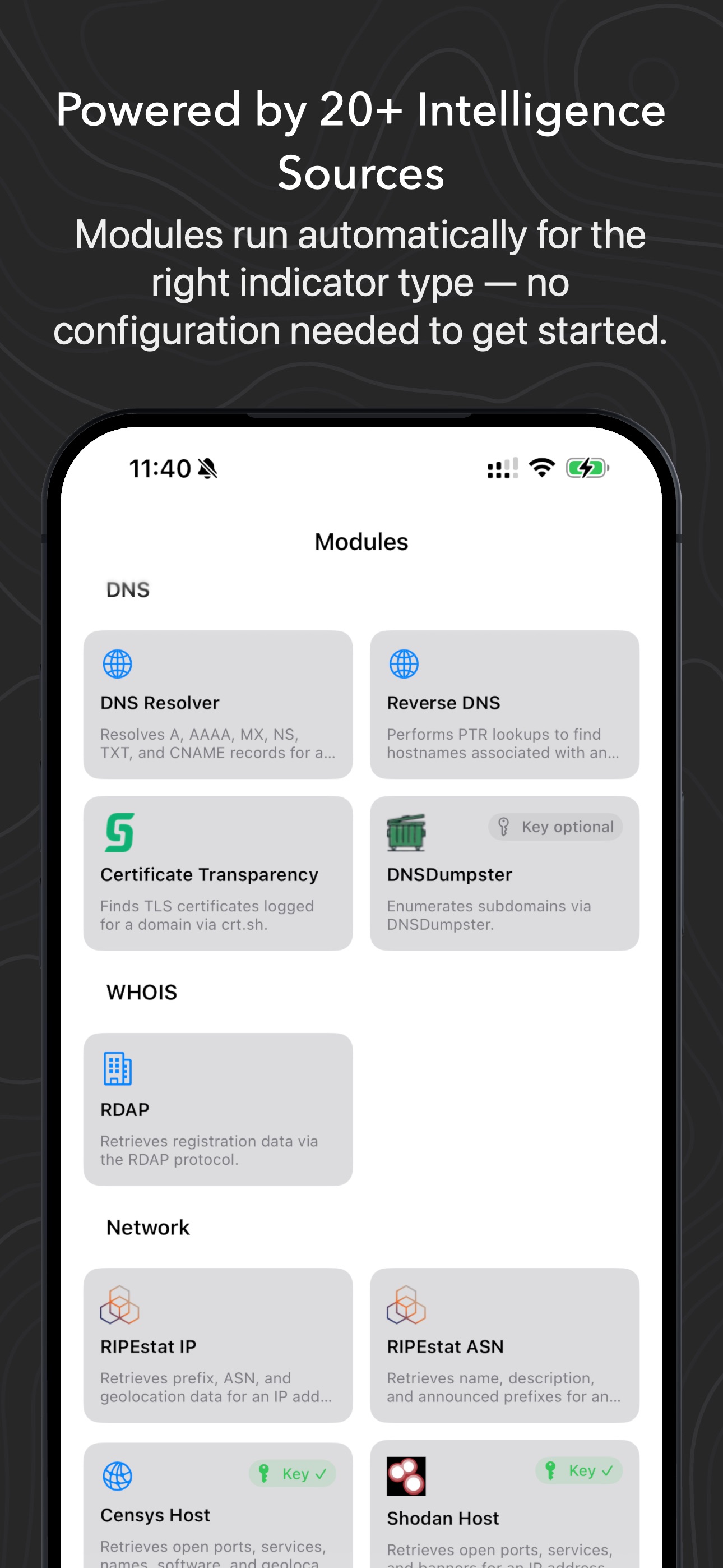 Captura de ecrã 3 da app OSINT Toolbox