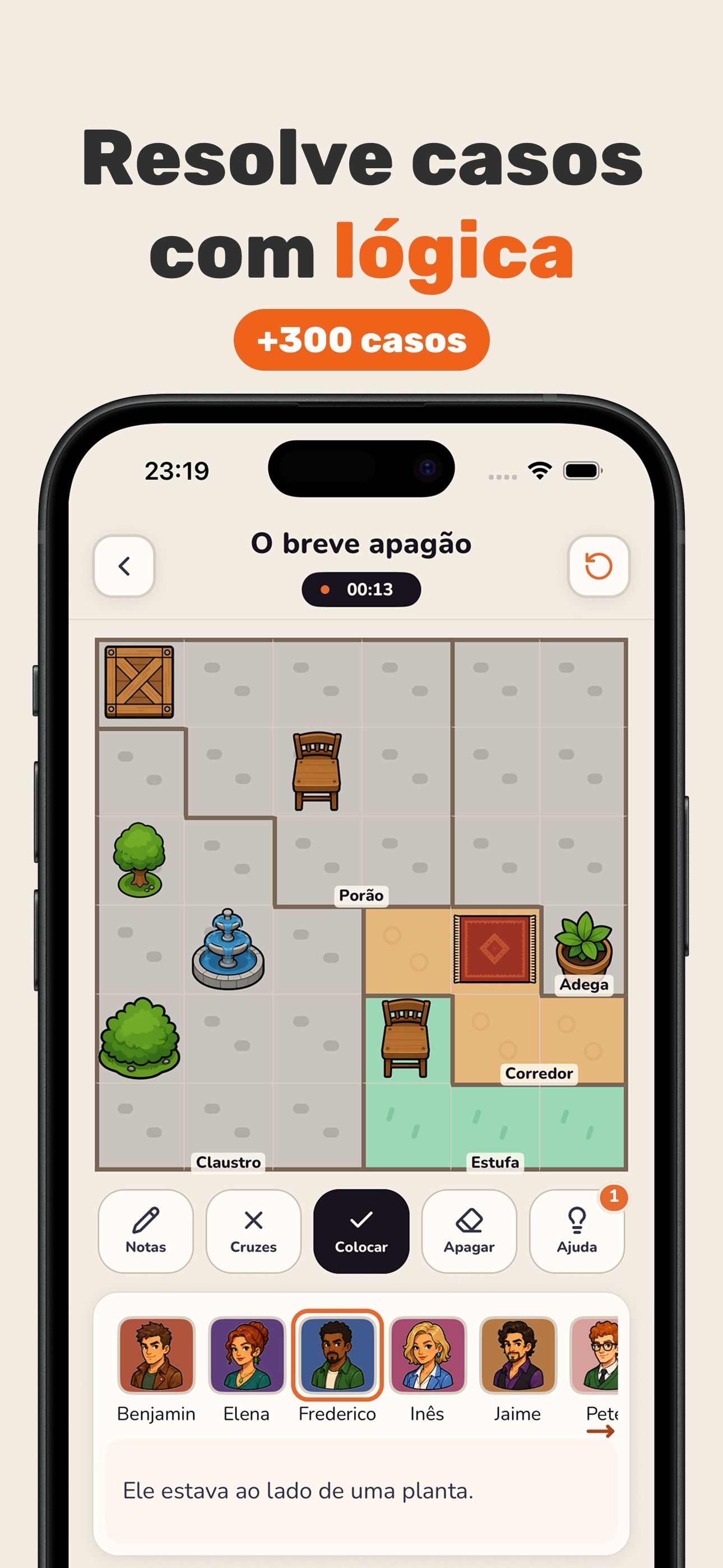Captura de ecrã 1 da app Enigmic: Casos de Crime
