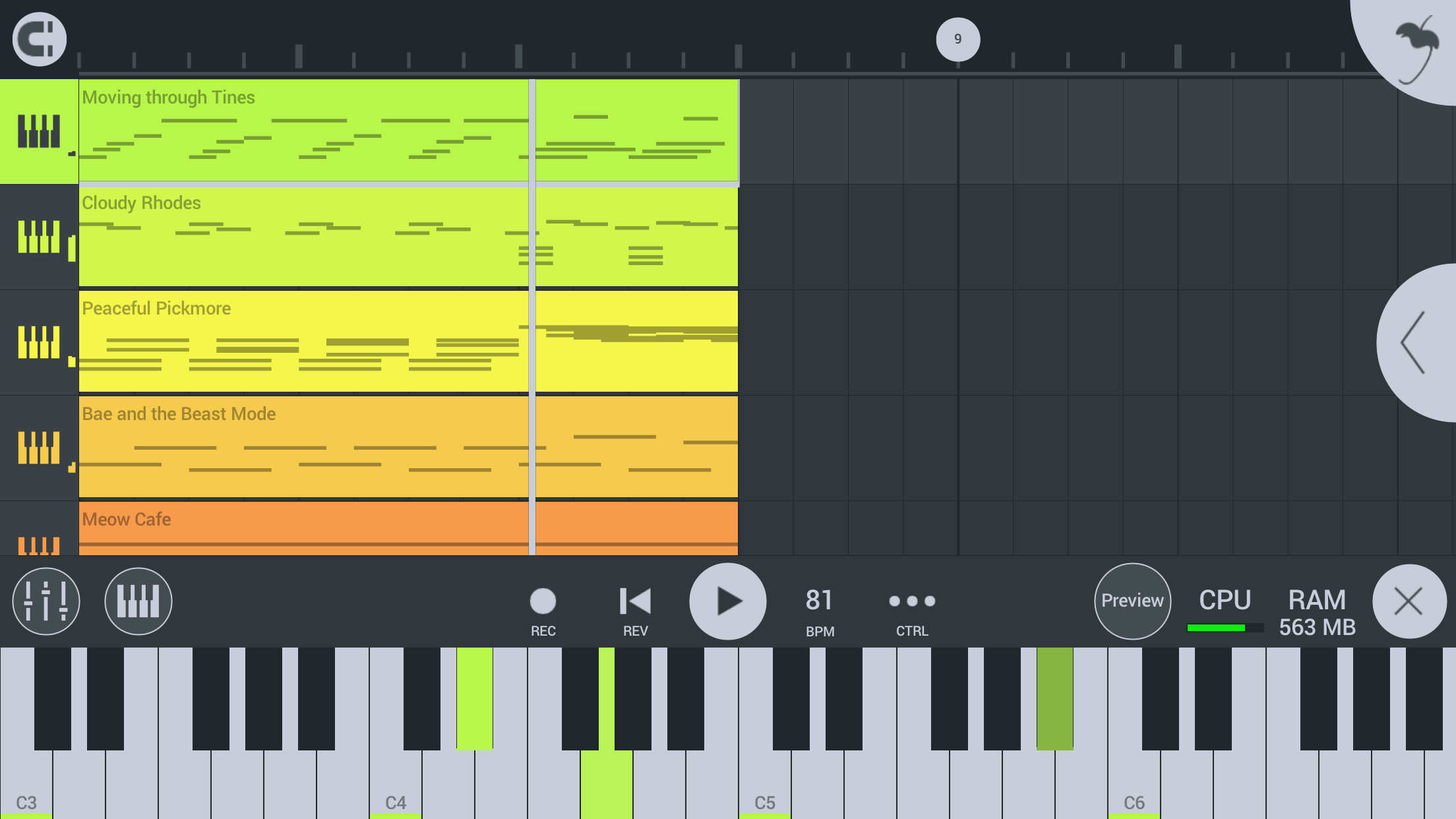 Captura de ecrã 1 da app FL Studio Mobile
