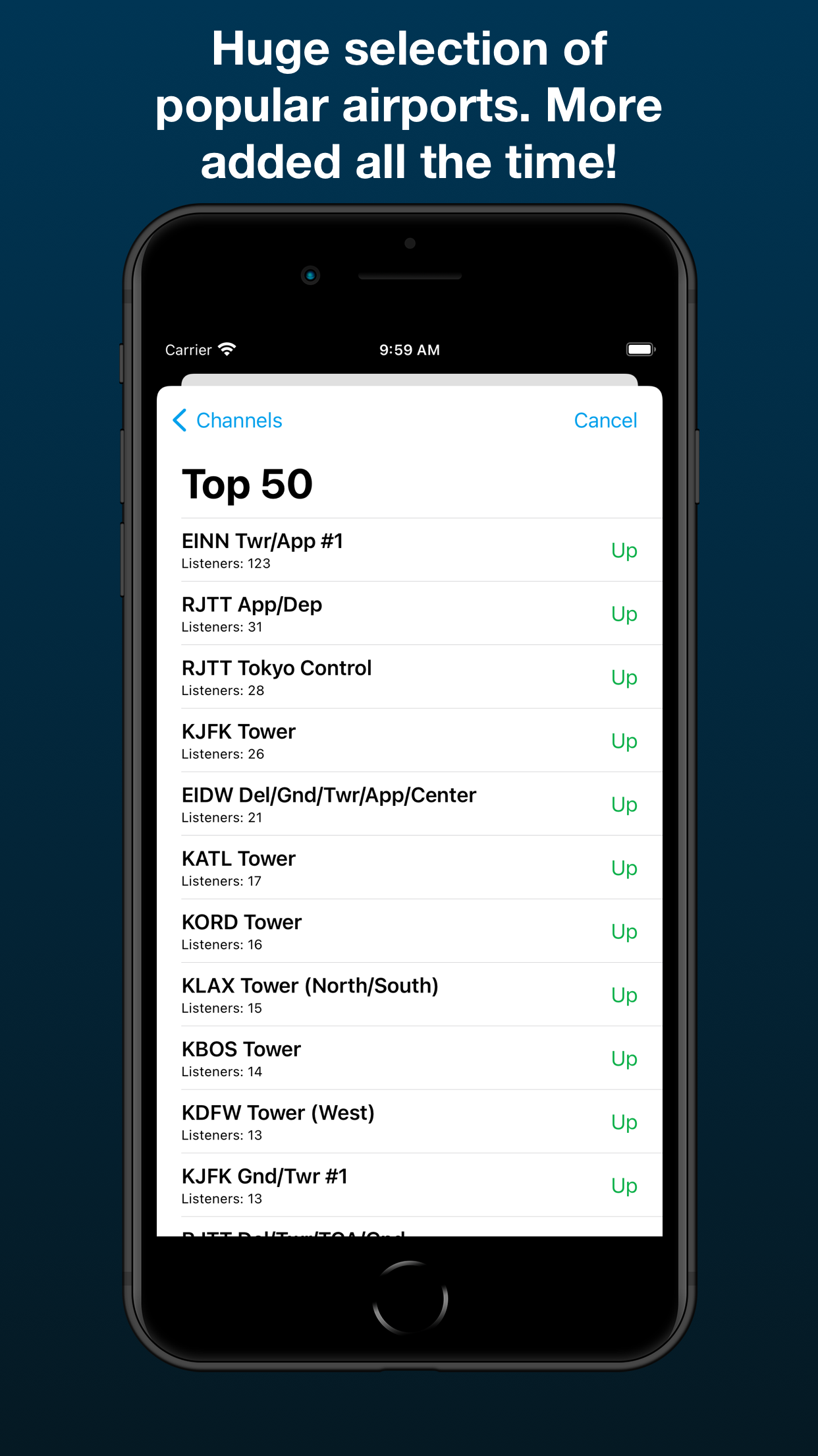 Captura de ecrã 3 da app LiveATC Air Radio