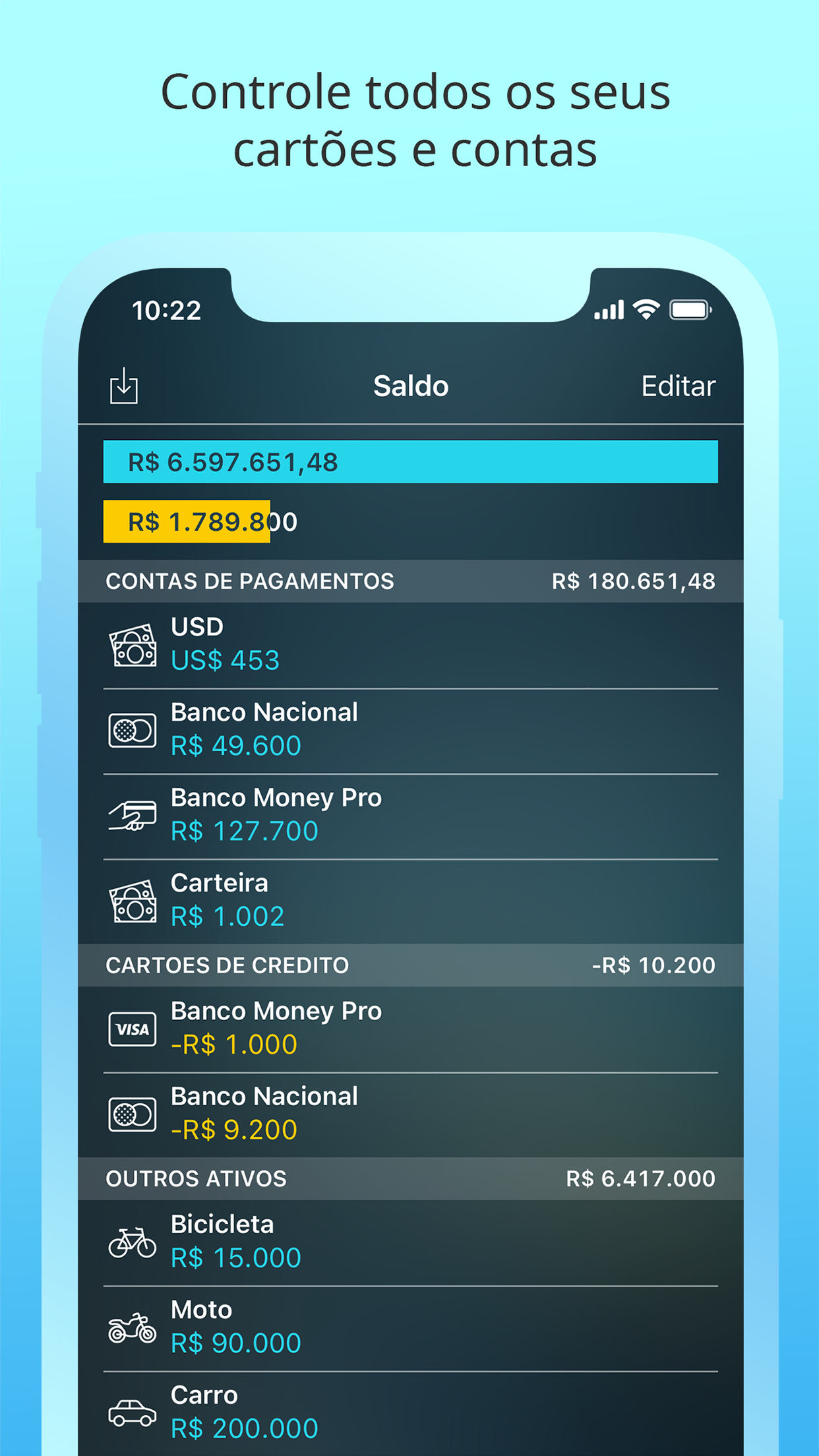 Captura de ecrã 2 da app Money Pro: Finanças Pessoais